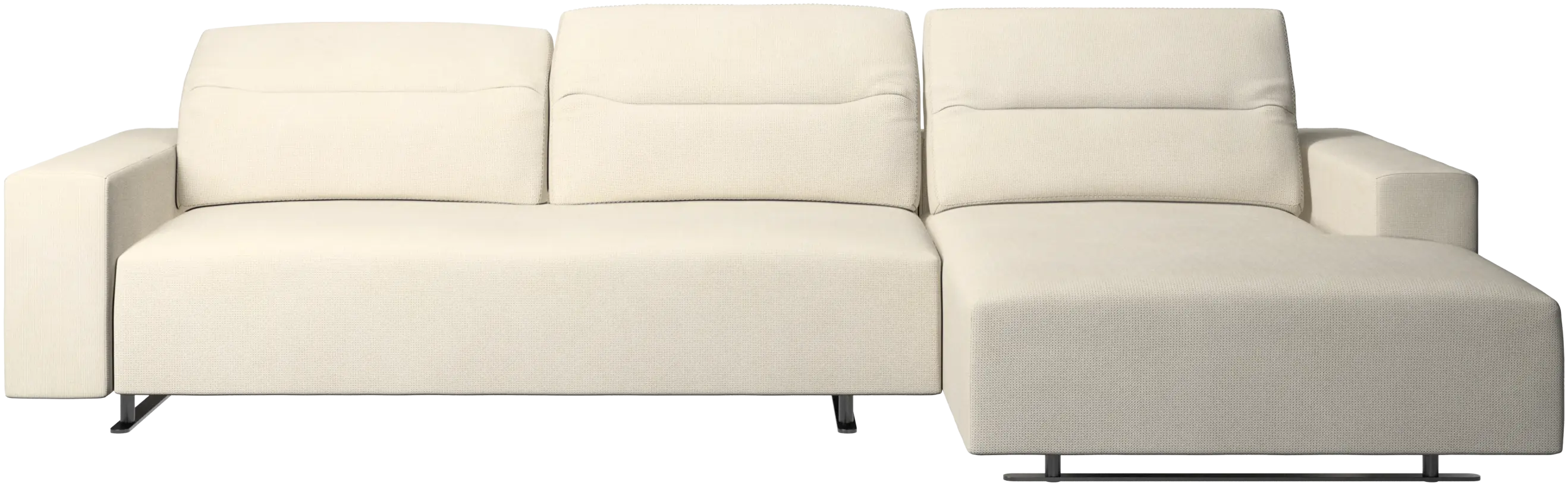 Hampton sofa with adjustable back, resting unit and storage both sides