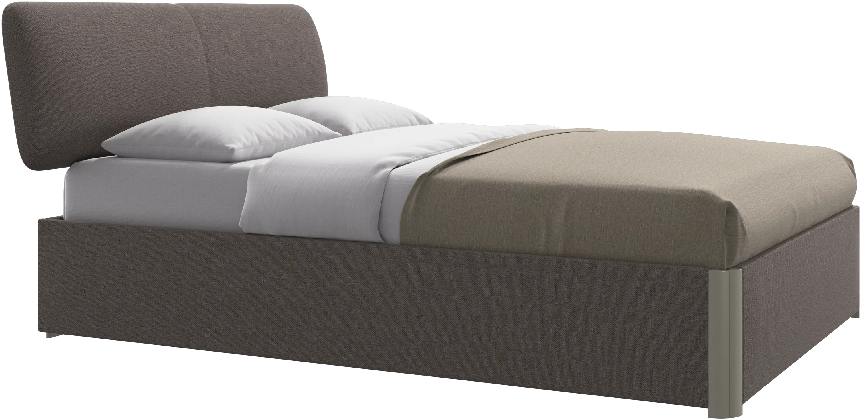 Element bed, bed-mounted headboard, with slats and storage solution, excl. mattress
