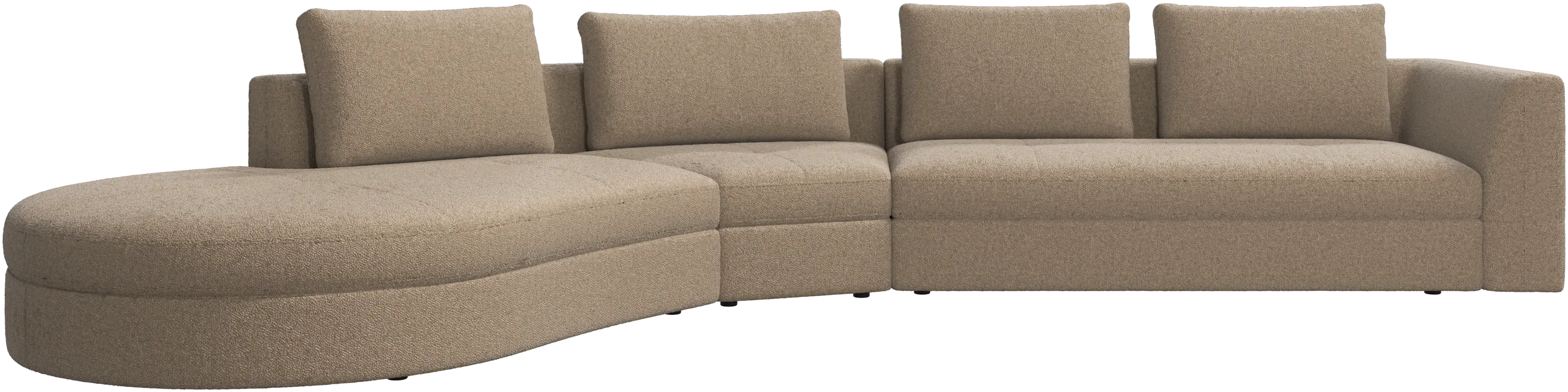 Bergamo sofa with round lounging unit, left
