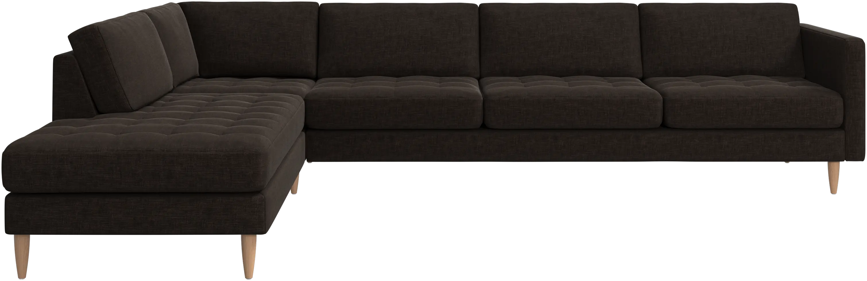 Osaka corner sofa with lounging unit, tufted seat