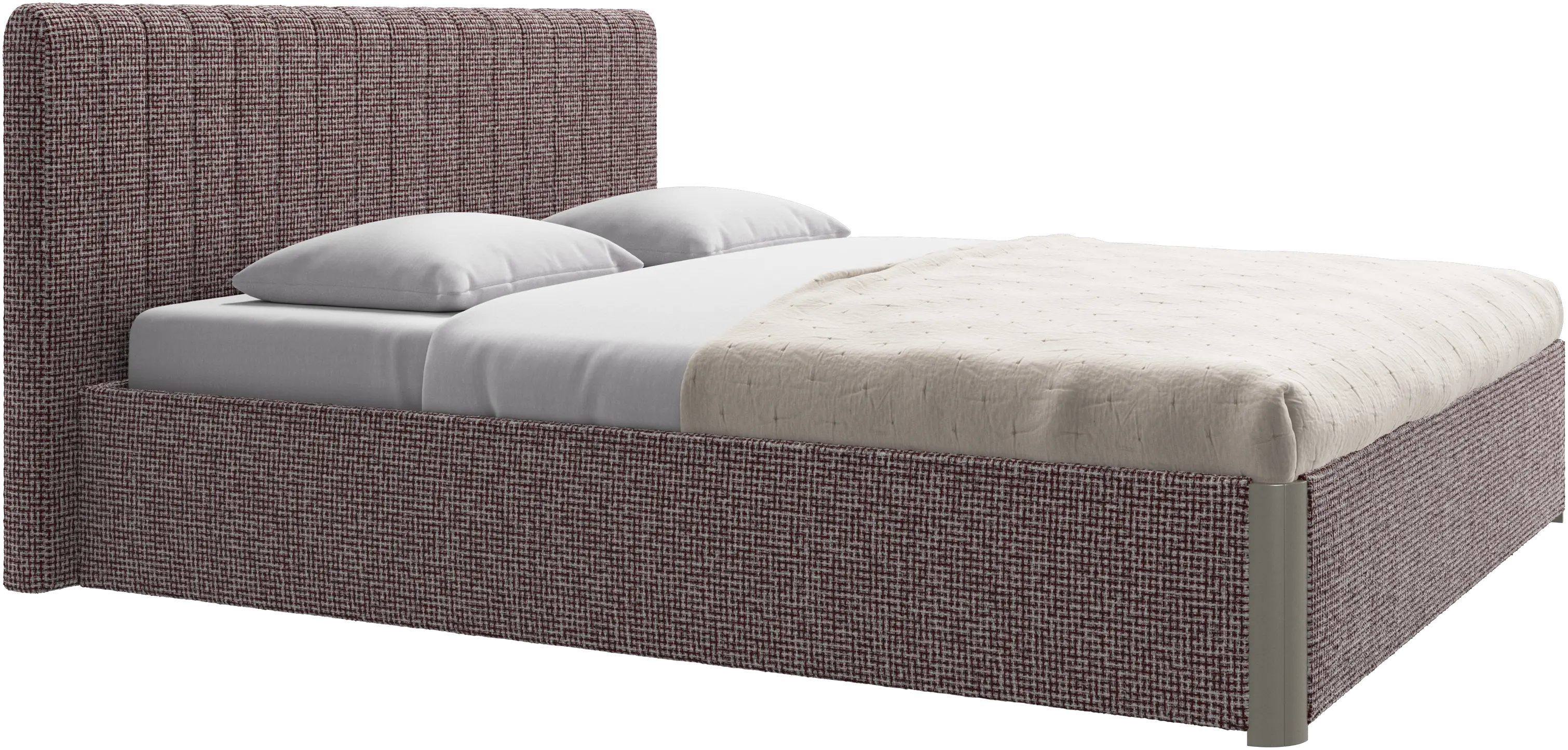 Element cama, cabecero montado en la cama, con láminas y solución de almacenamiento, excl. colchón