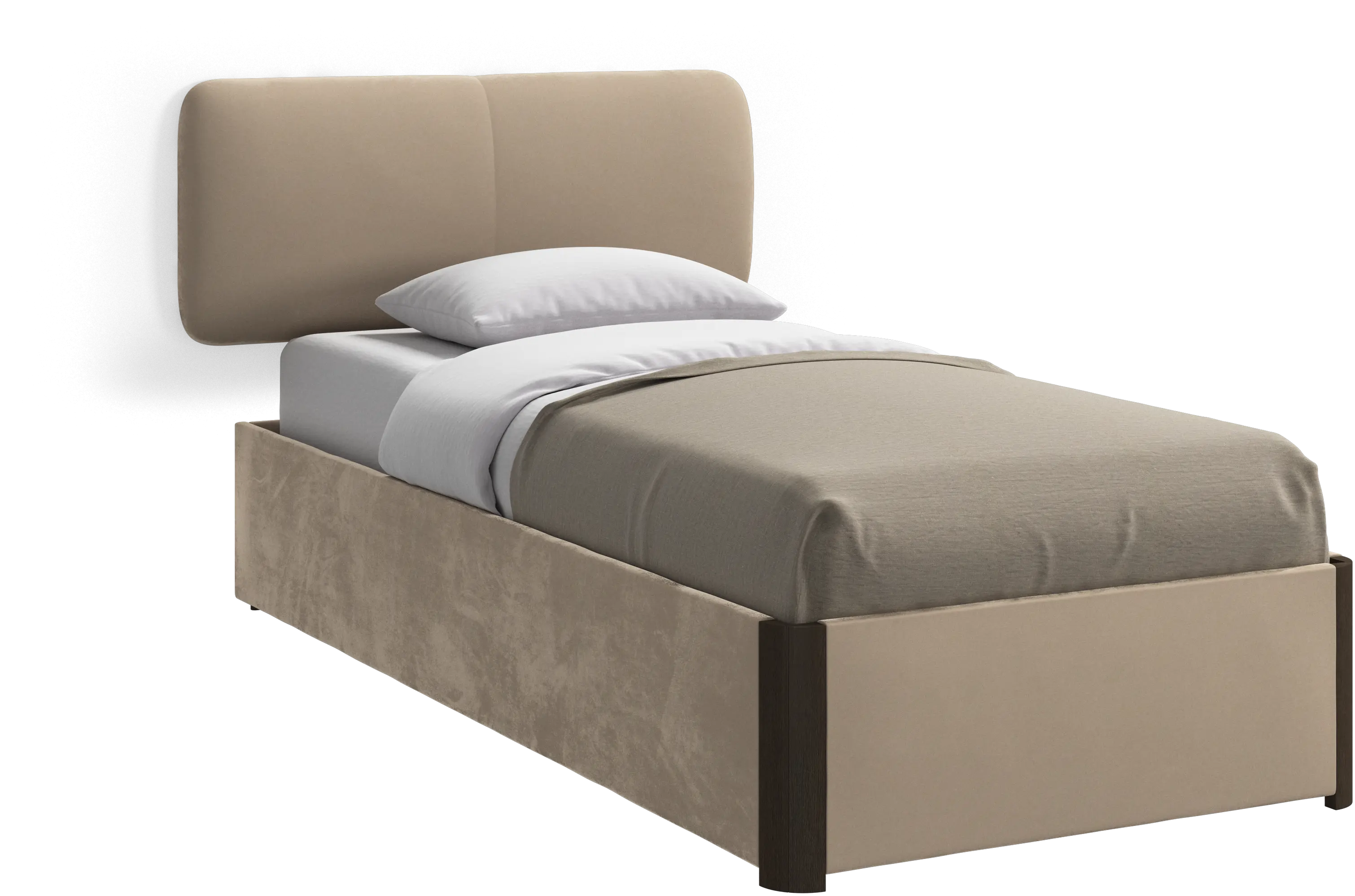 Element bed, wall-mounted headboard, with slats and storage solution, excl. mattress