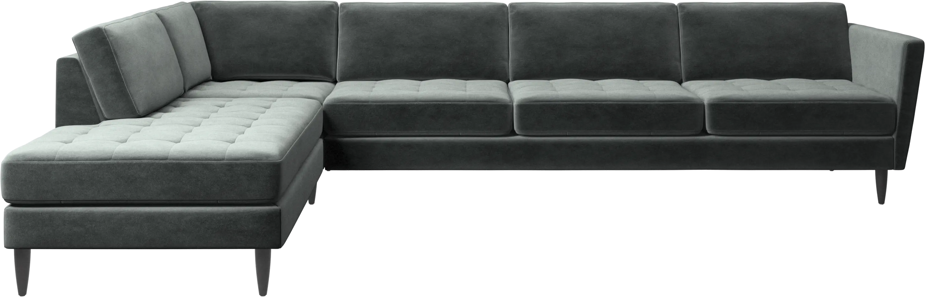 Osaka corner sofa with lounging unit, tufted seat