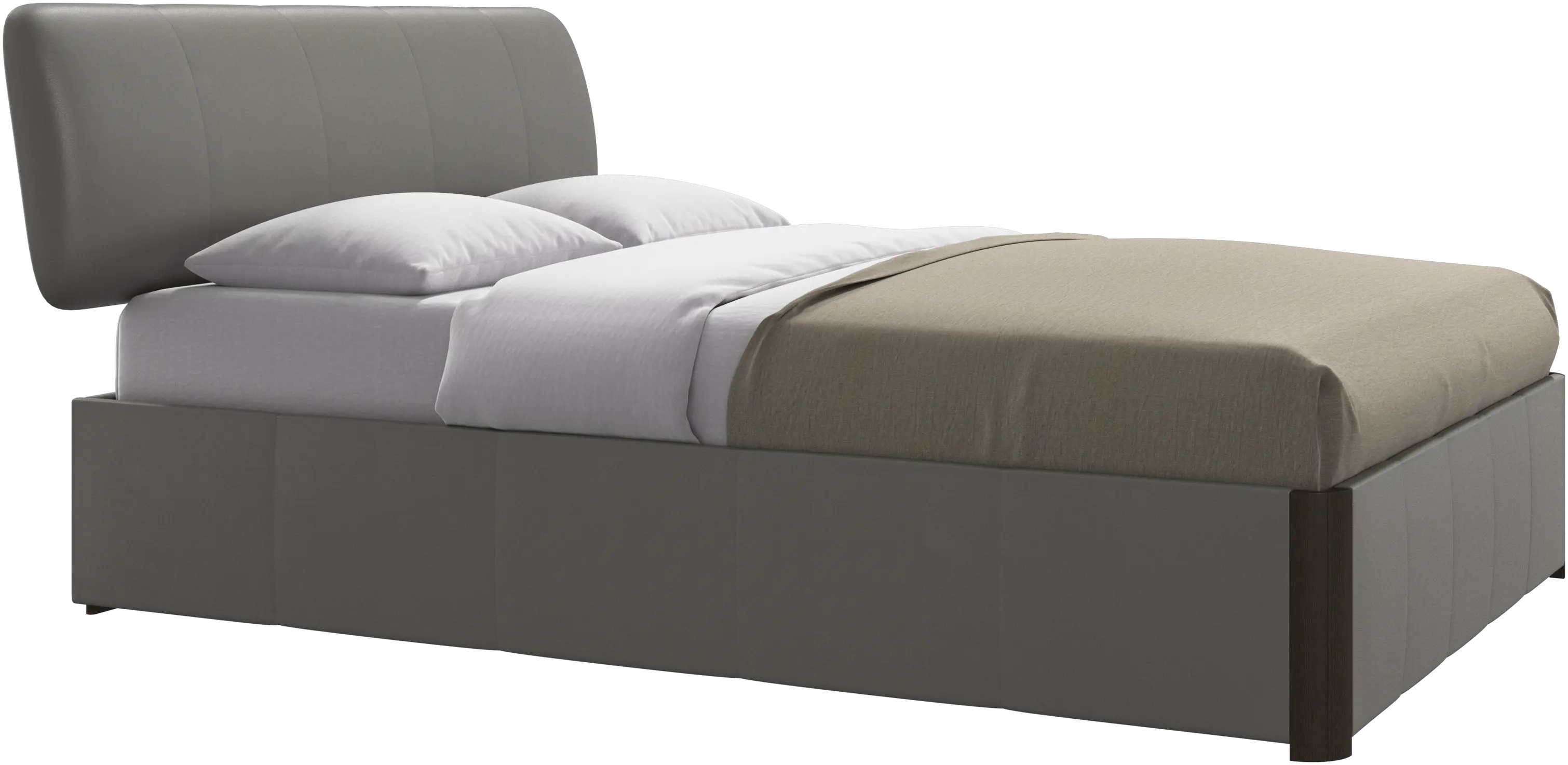 Element bed, bed-mounted headboard, with slats and storage solution, excl. mattress