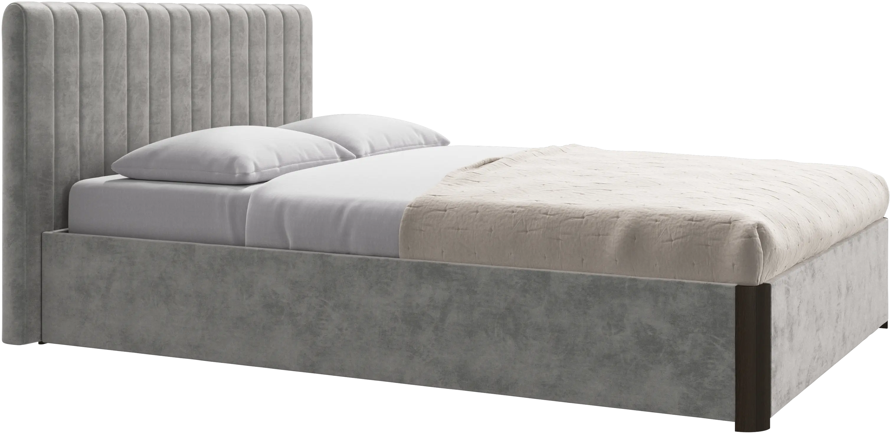 Element bed, bed-mounted headboard, with slats and storage solution, excl. mattress