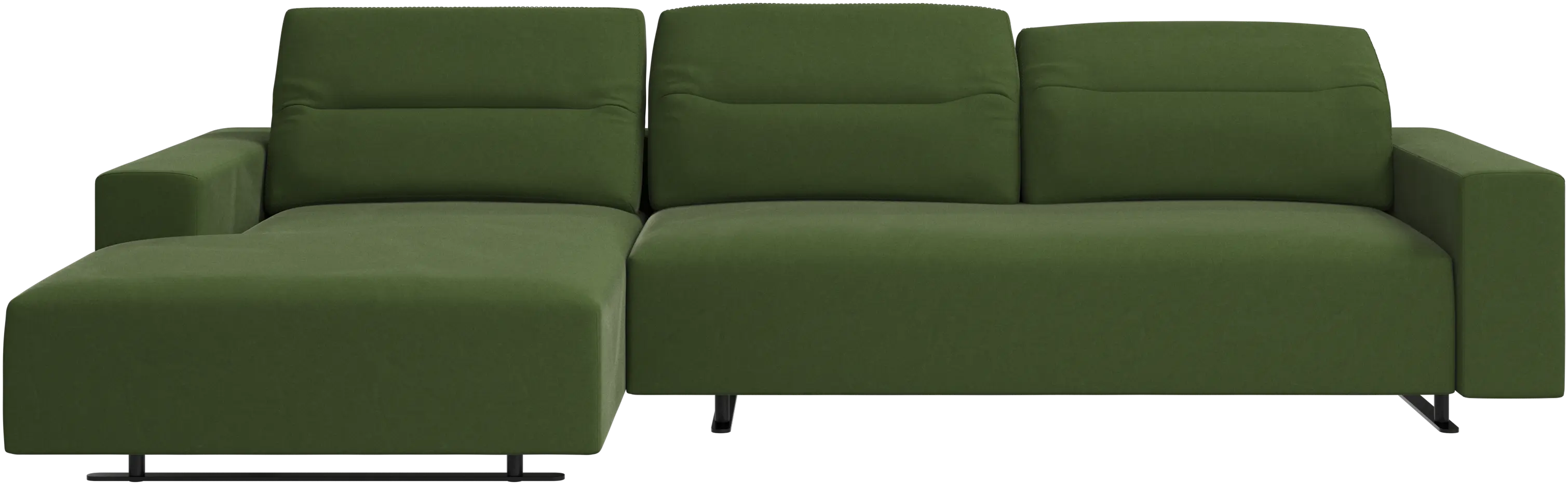 Hampton sofa with adjustable back and resting unit left side, storage right side