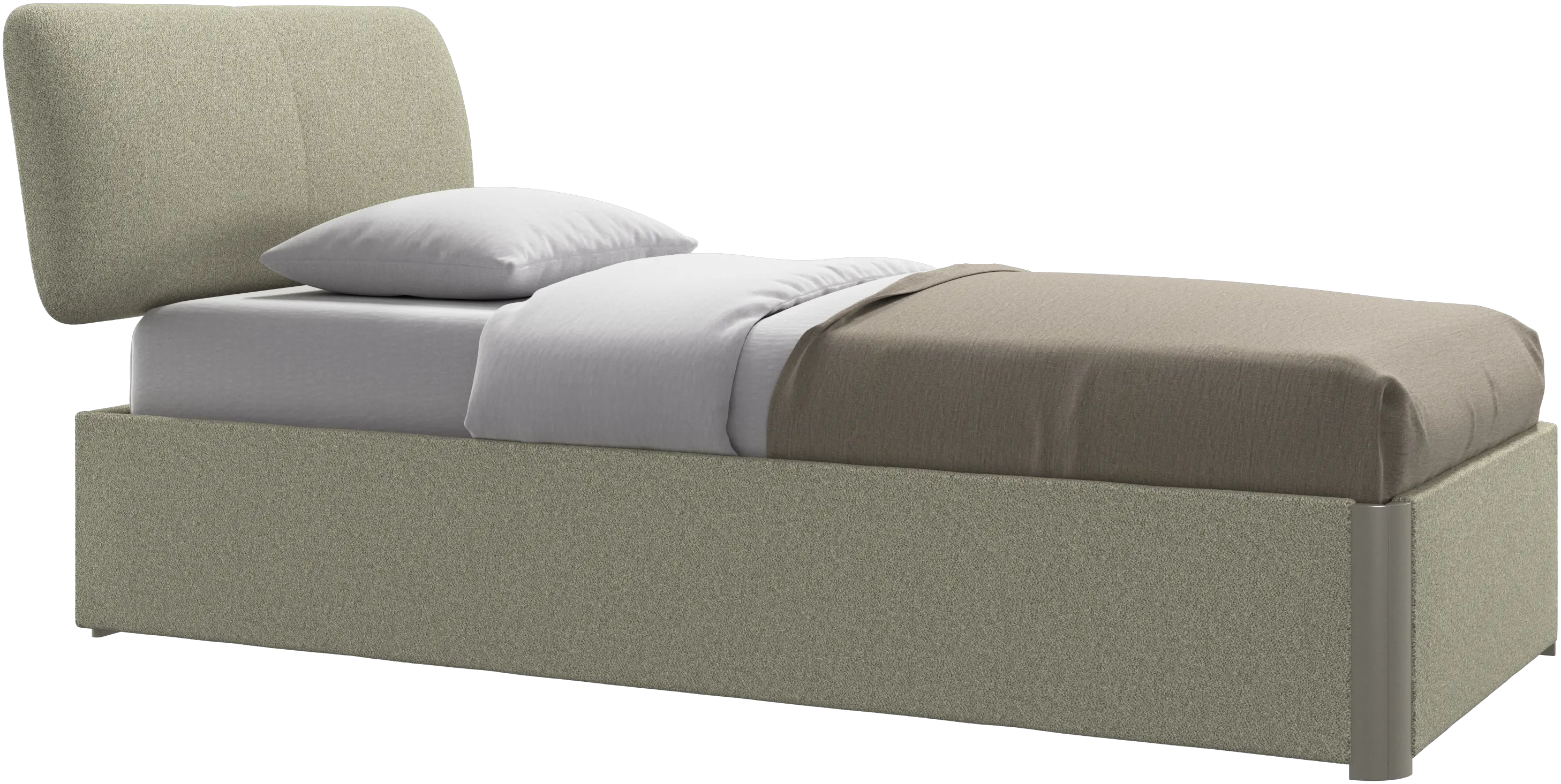 Element cama, cabecero montado en la cama, con láminas y solución de almacenamiento, excl. colchón