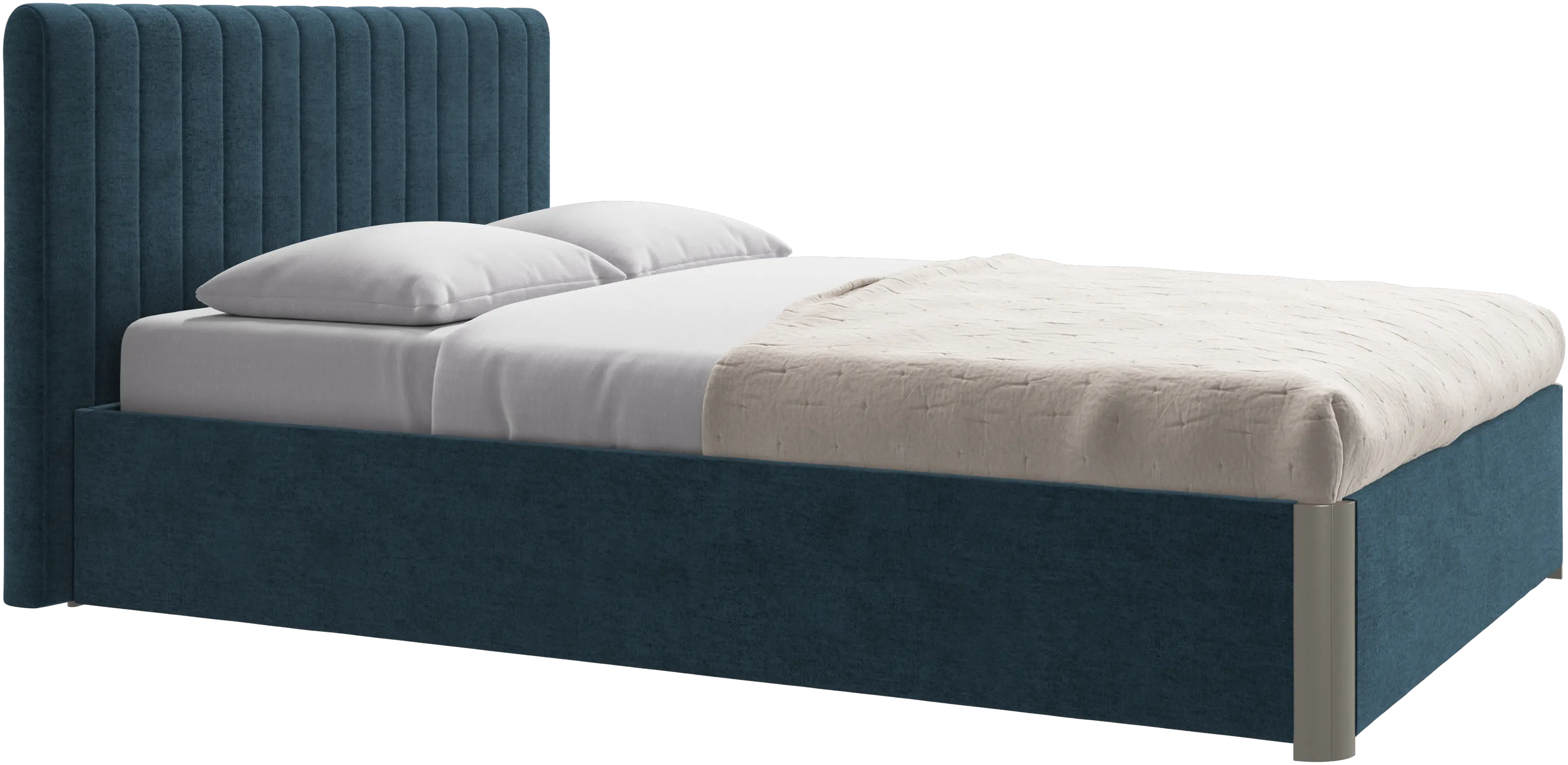 Element bed, bed-mounted headboard, with slats and storage solution, excl. mattress
