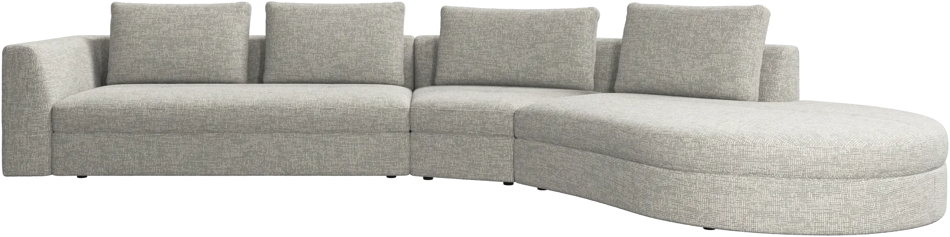 Bergamo sofa with round lounging unit,right