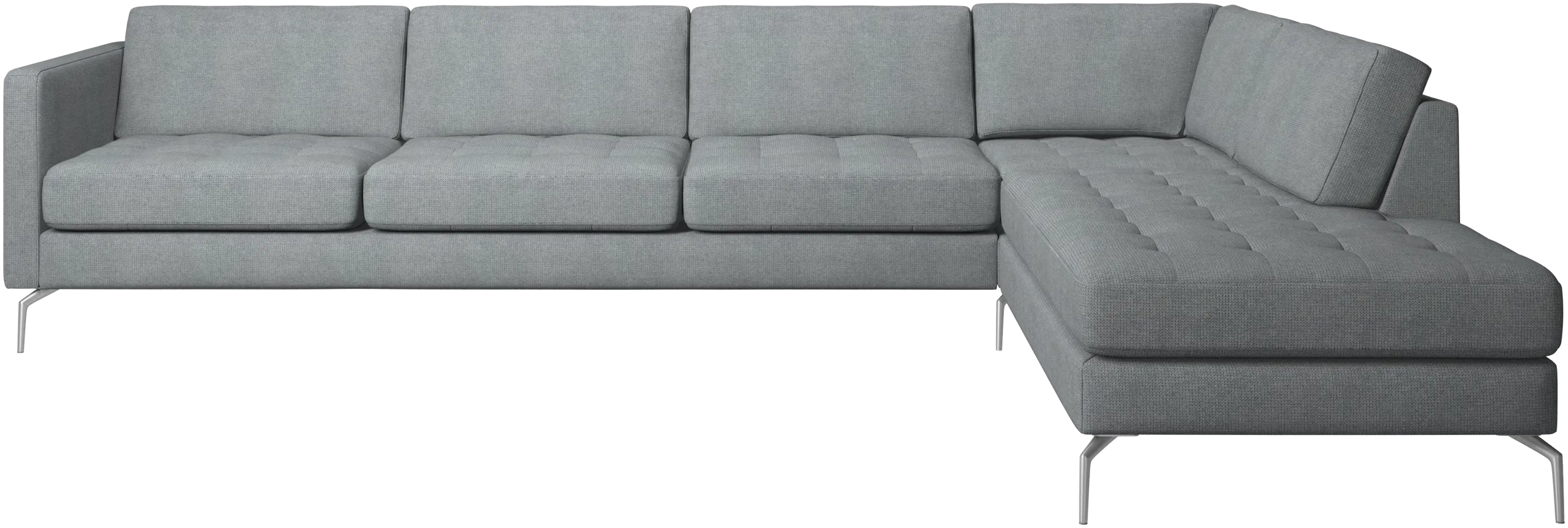 Osaka corner sofa with lounging unit, tufted seat