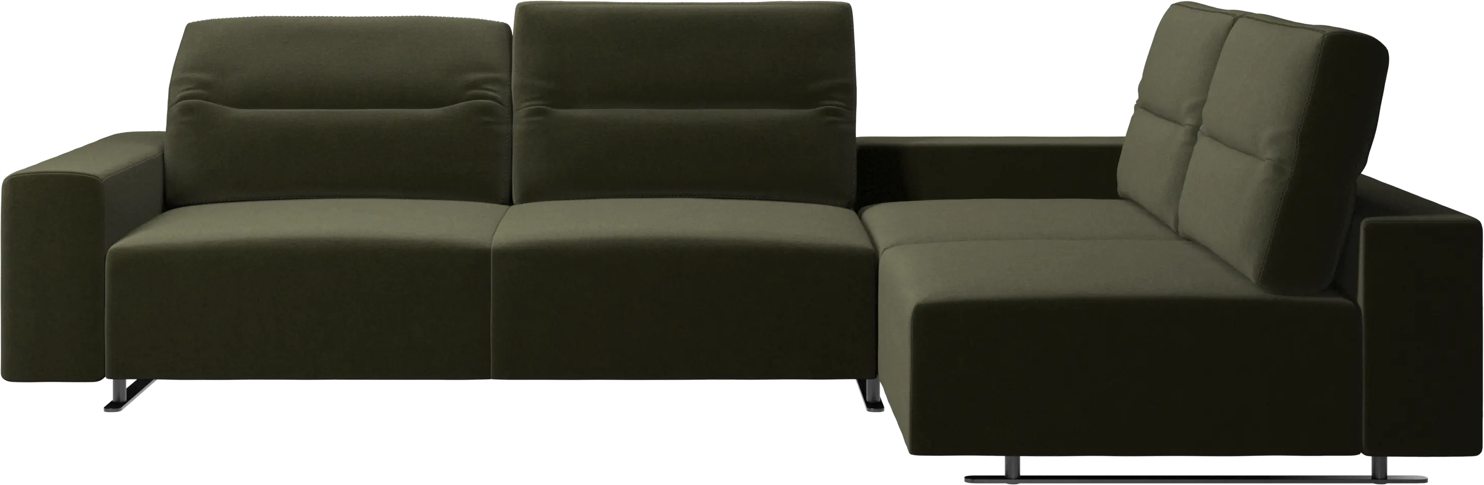 Hampton corner sofa with adjustable back and storage on left side