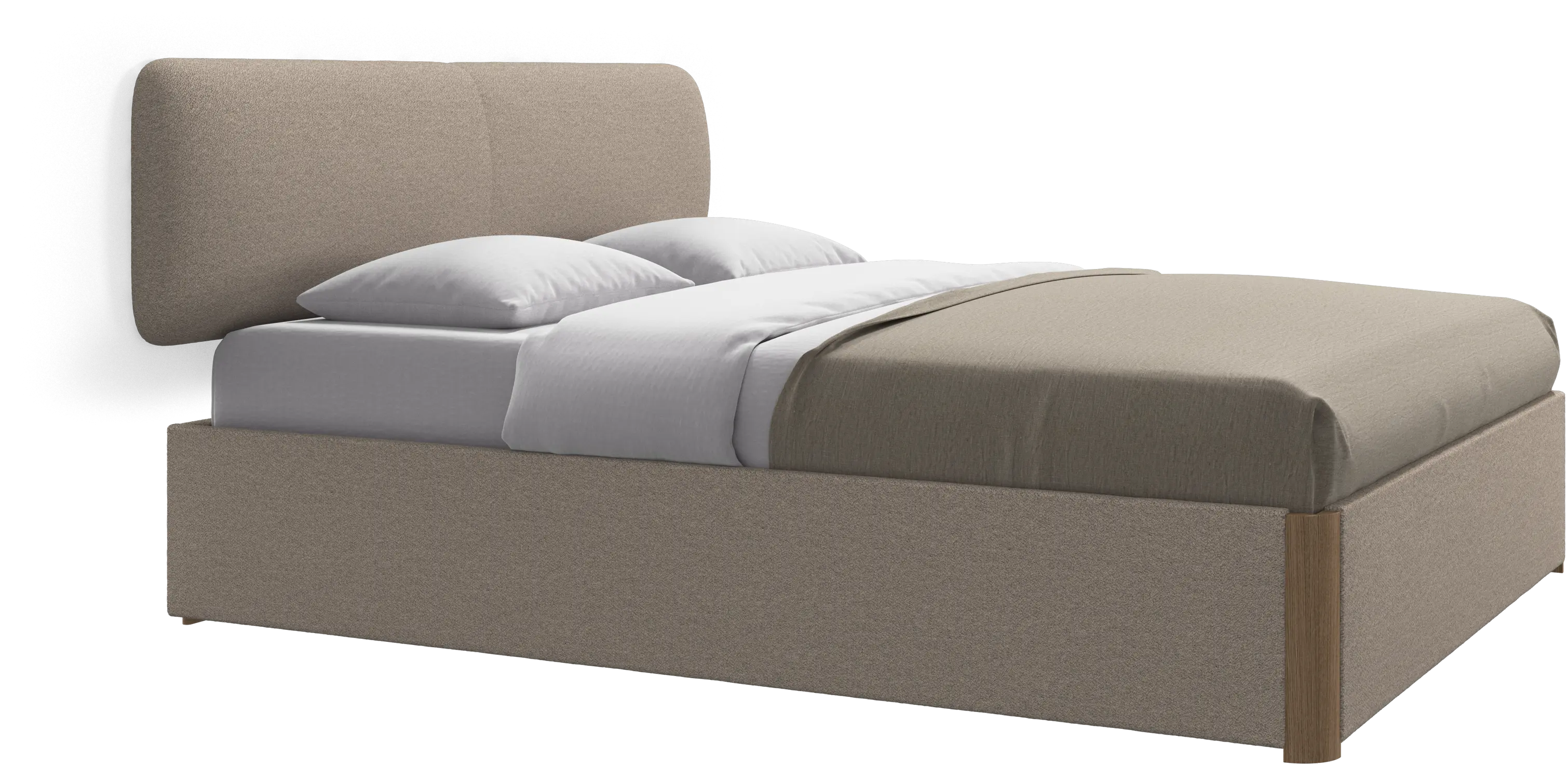 Element bed, wall-mounted headboard, with slats and storage solution, excl. mattress
