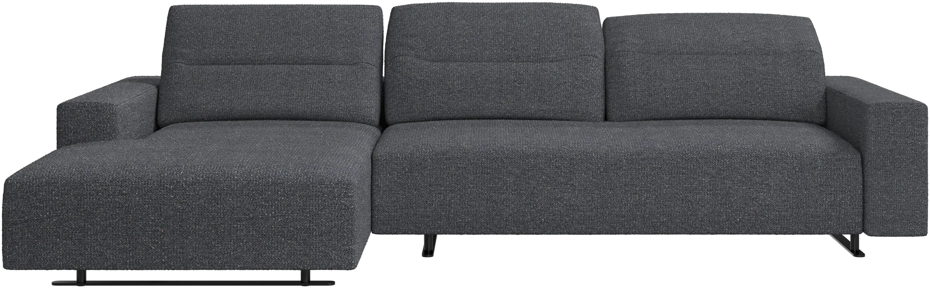 Hampton sofa with adjustable back and resting unit left side, storage right side