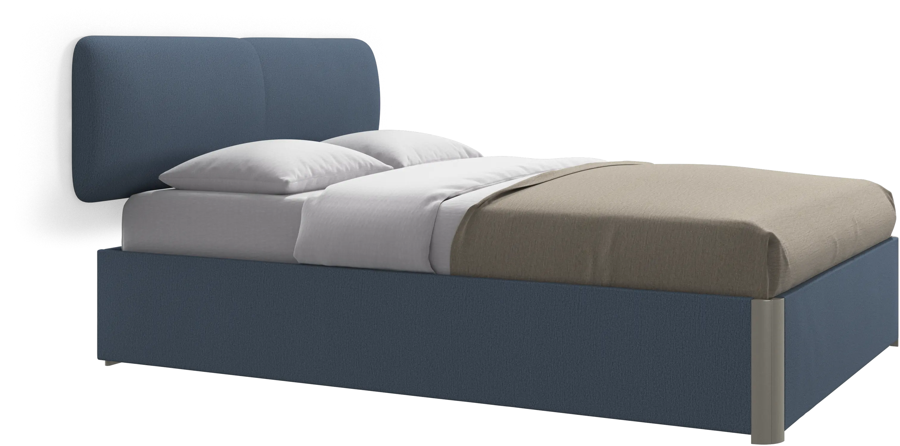 Element bed, wall-mounted headboard, with slats and storage solution, excl. mattress