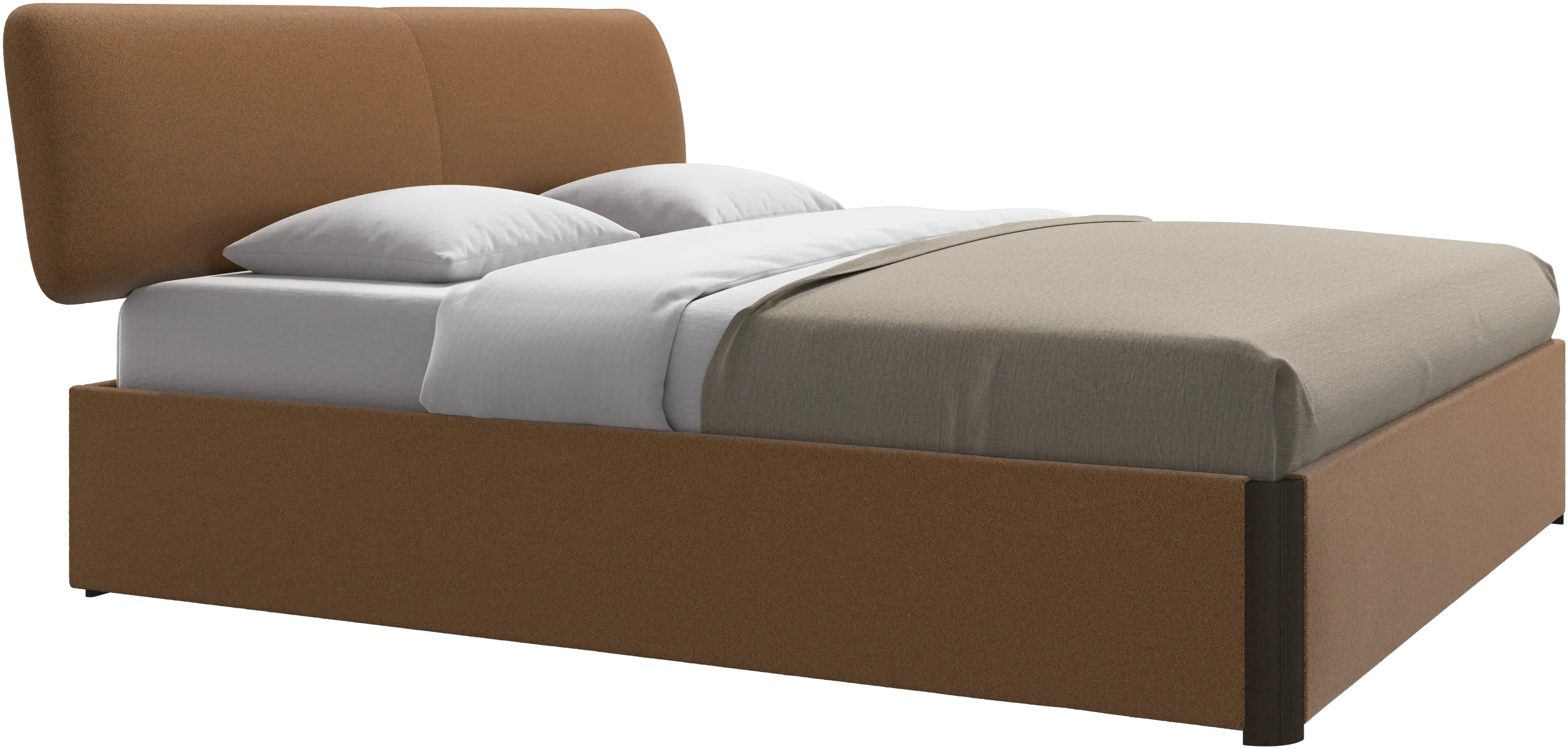 Element bed, bed-mounted headboard, with slats and storage solution, excl. mattress