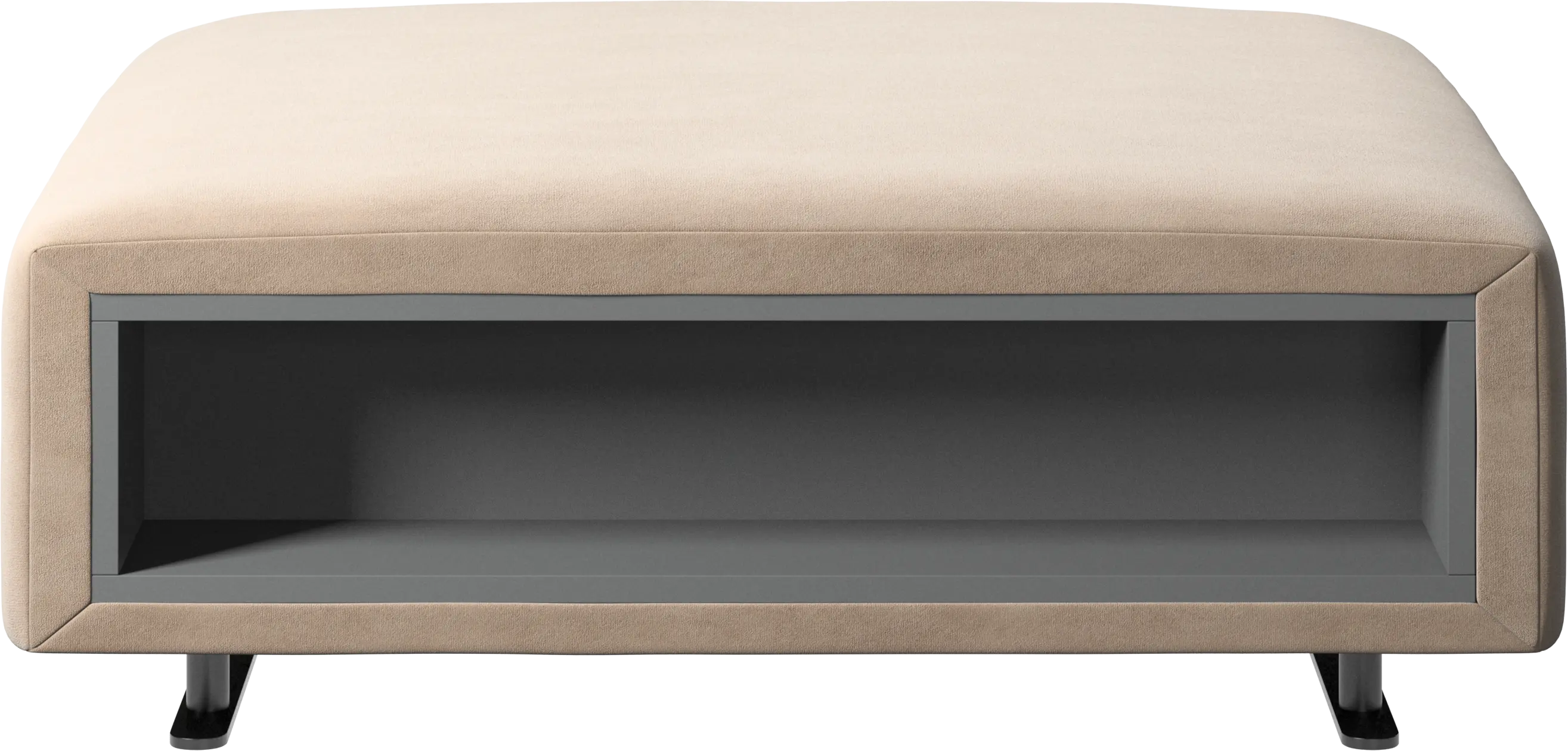 Hampton footstool with storage left and right sides