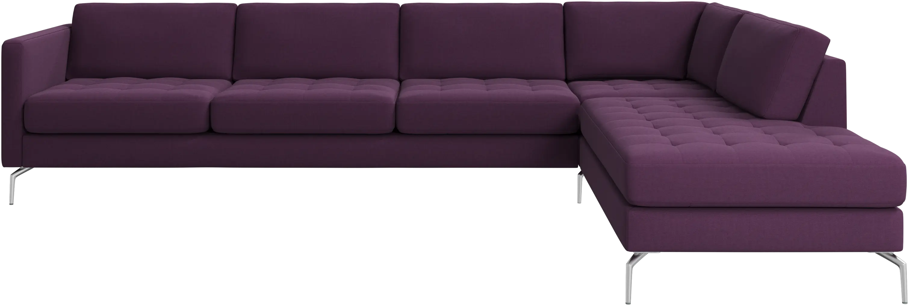 Osaka corner sofa with lounging unit, tufted seat