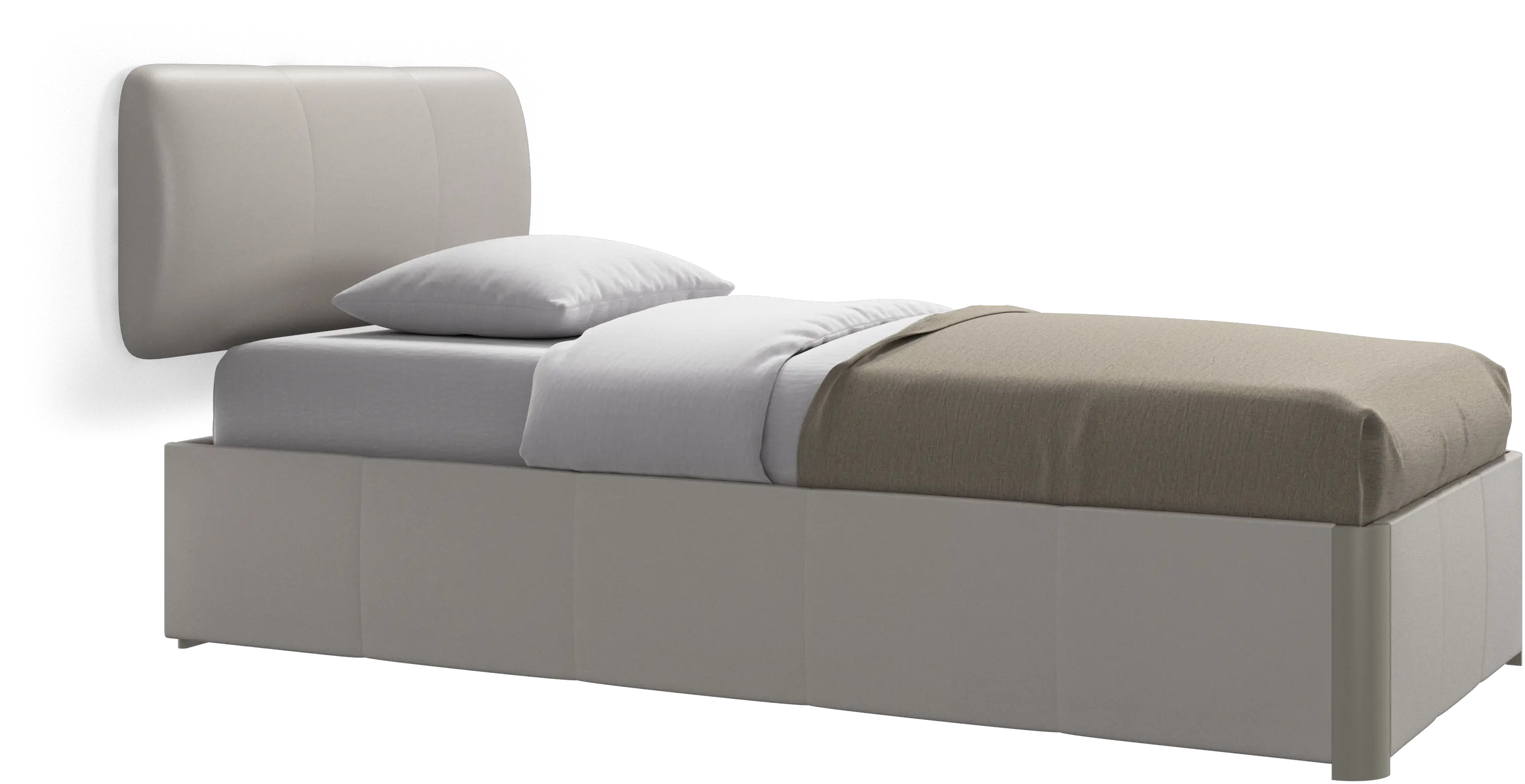 Element bed, wall-mounted headboard, with slats and storage solution, excl. mattress