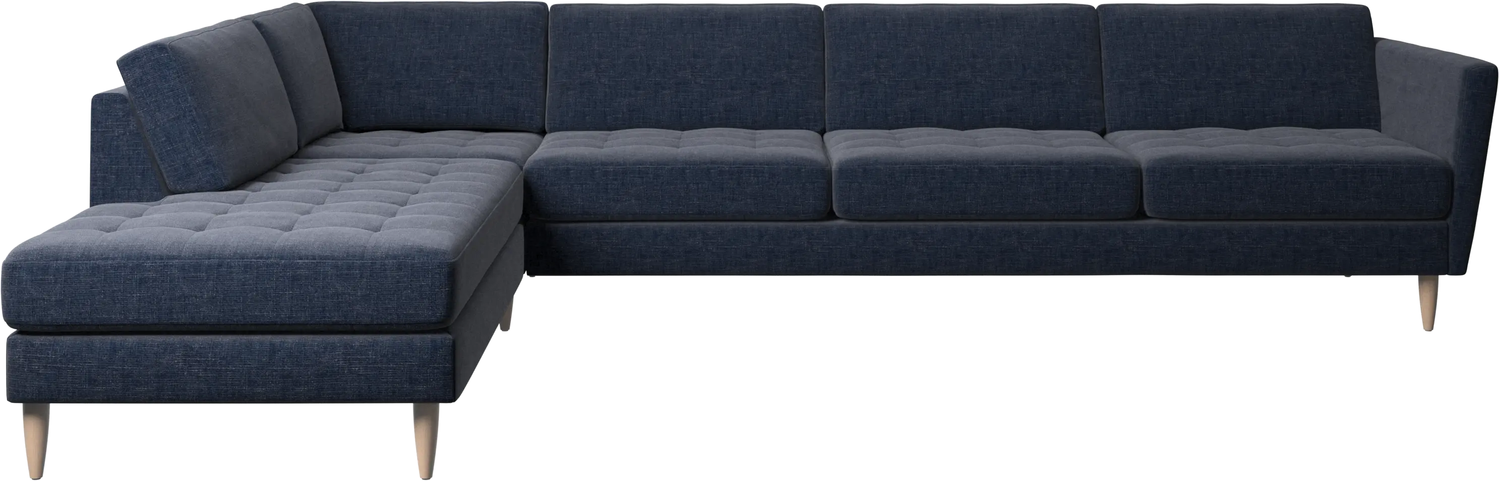 Osaka corner sofa with lounging unit, tufted seat