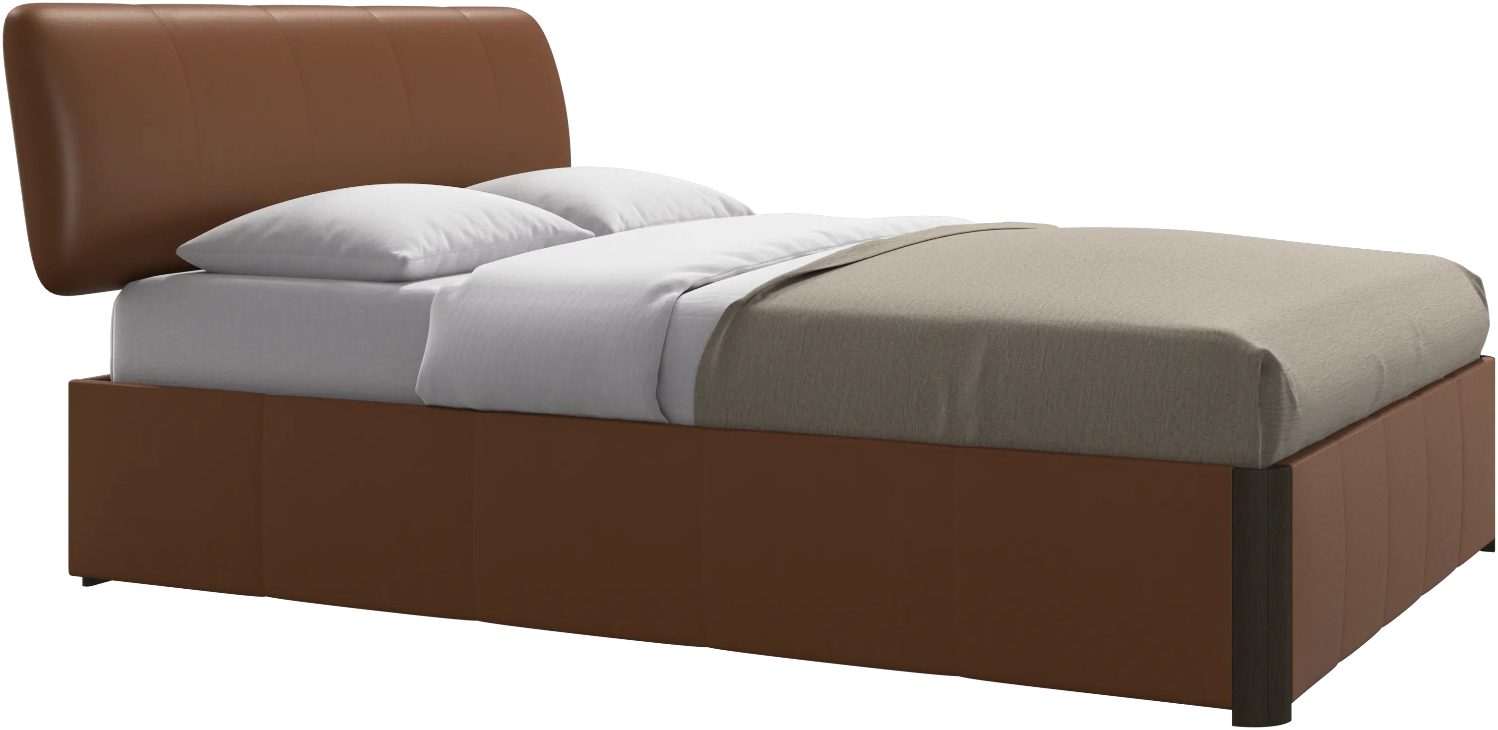 Element bed, bed-mounted headboard, with slats and storage solution, excl. mattress