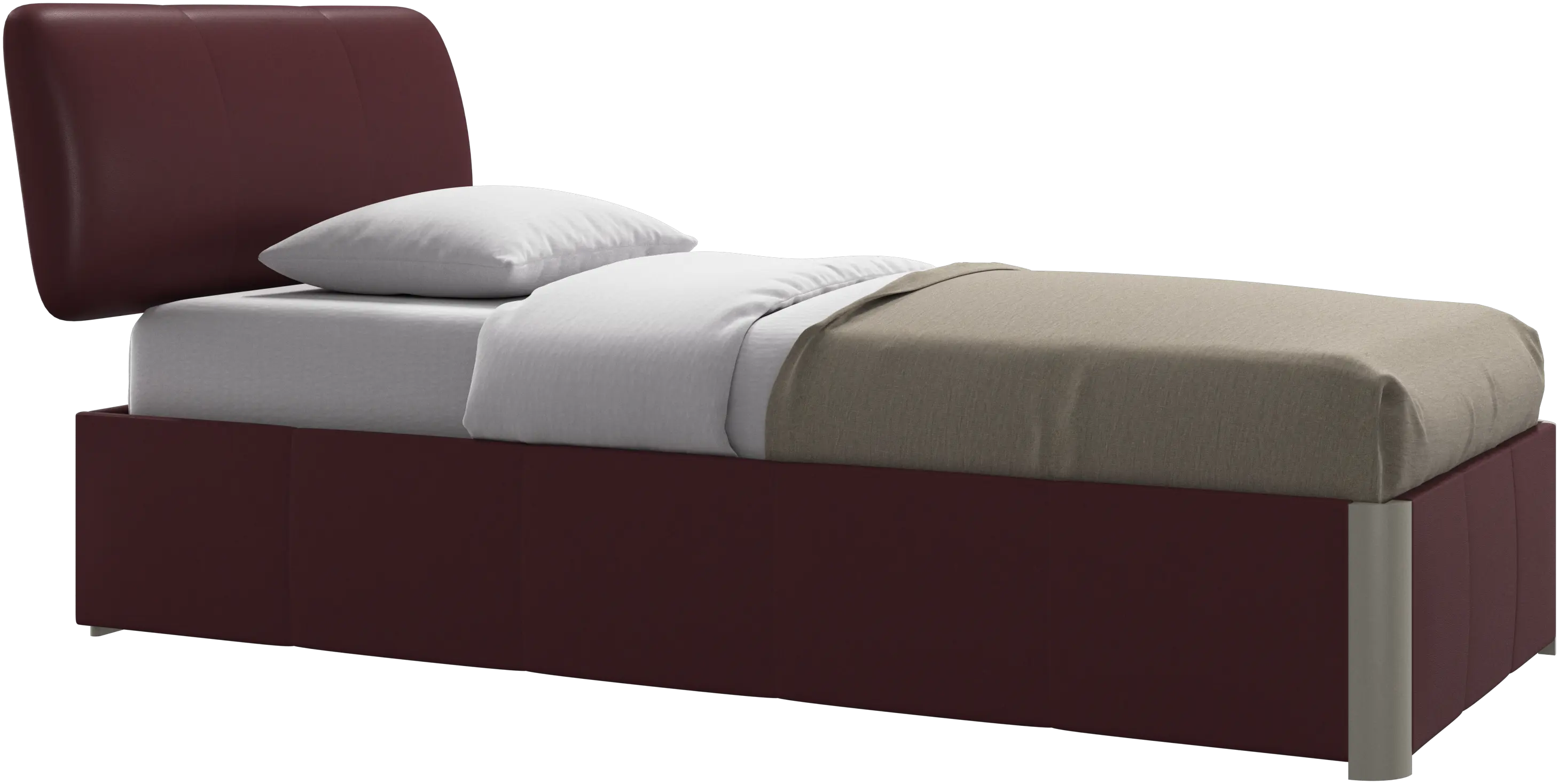 Element bed, bed-mounted headboard, with slats and storage solution, excl. mattress