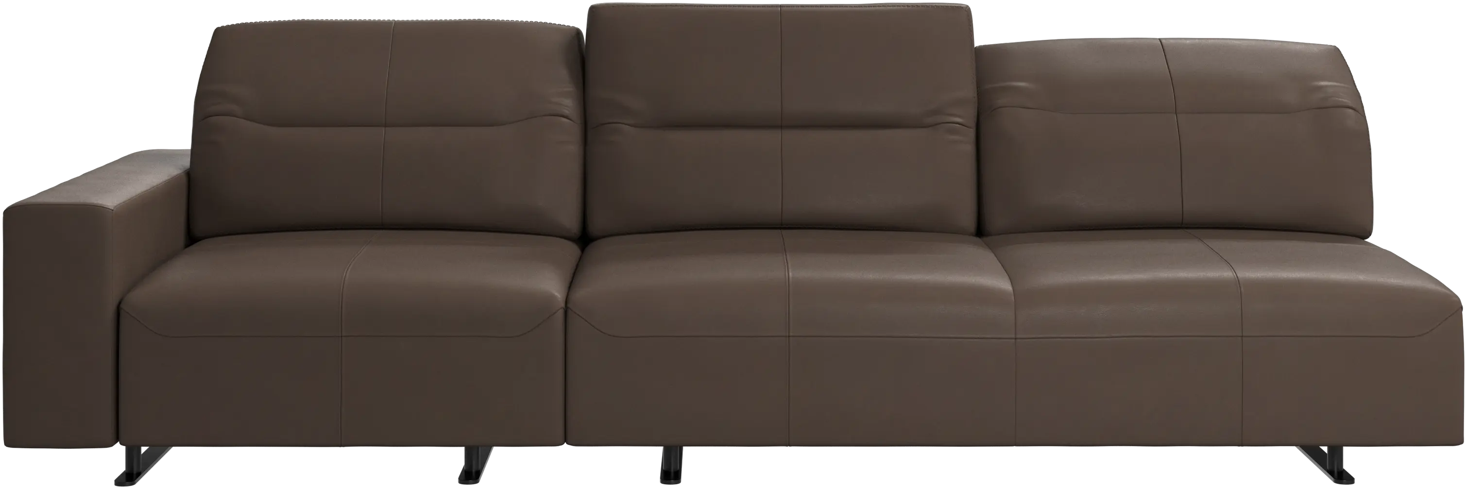 Hampton sofa with adjustable back and storage on the left side