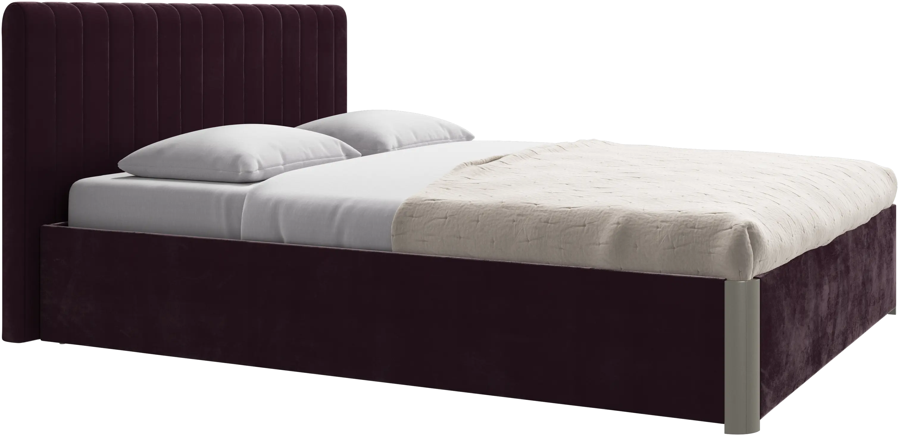 Element bed, bed-mounted headboard, with slats and storage solution, excl. mattress