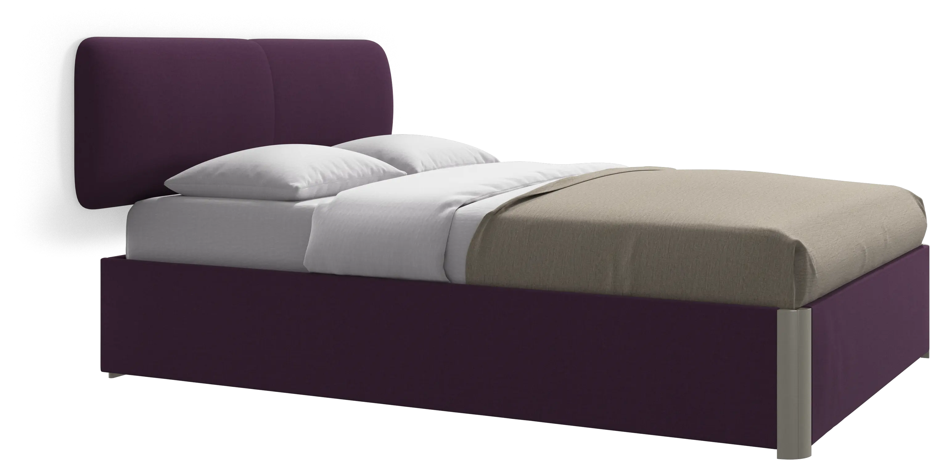 Element bed, wall-mounted headboard, with slats and storage solution, excl. mattress