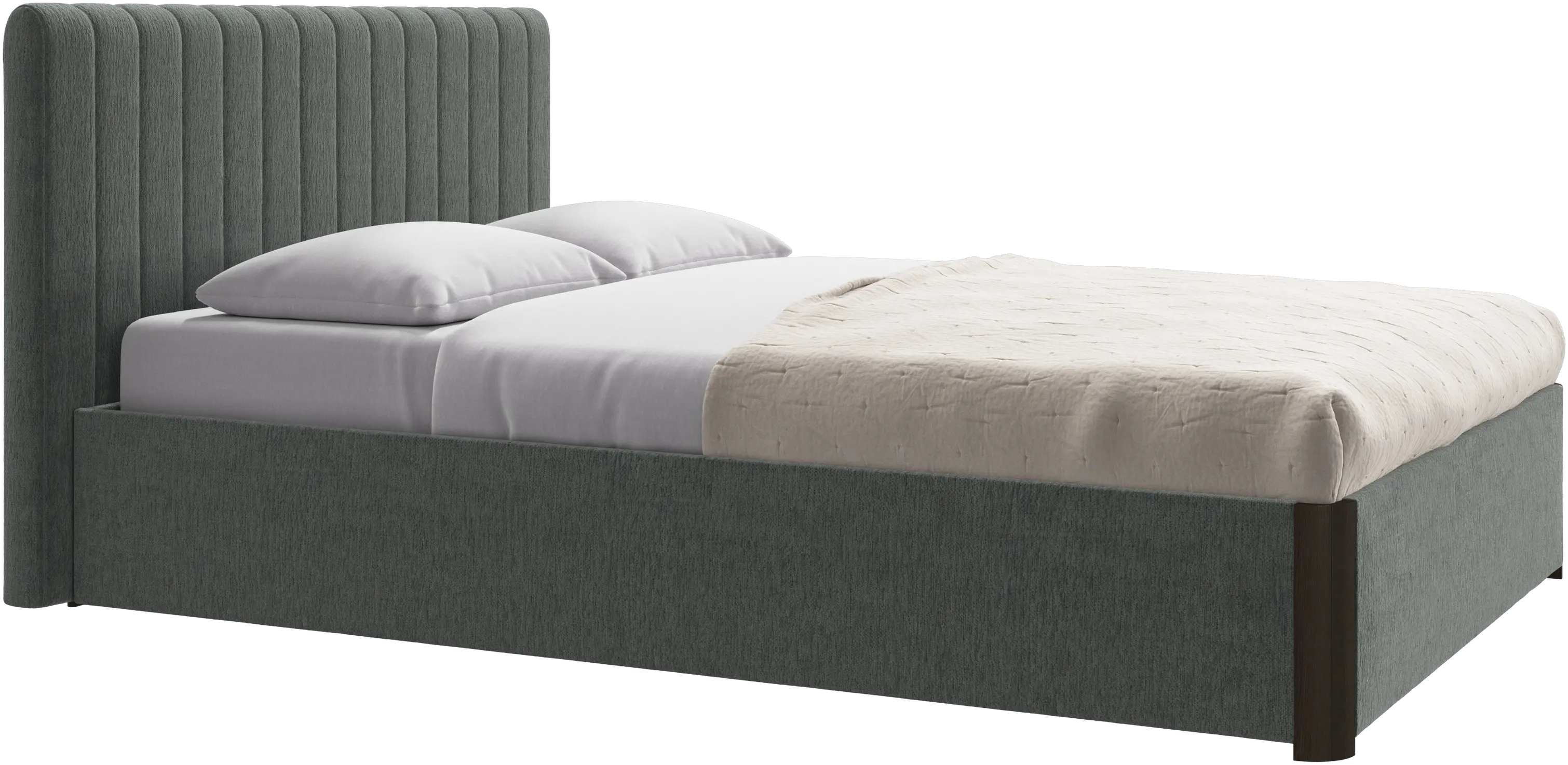 Element bed, bed-mounted headboard, with slats and storage solution, excl. mattress