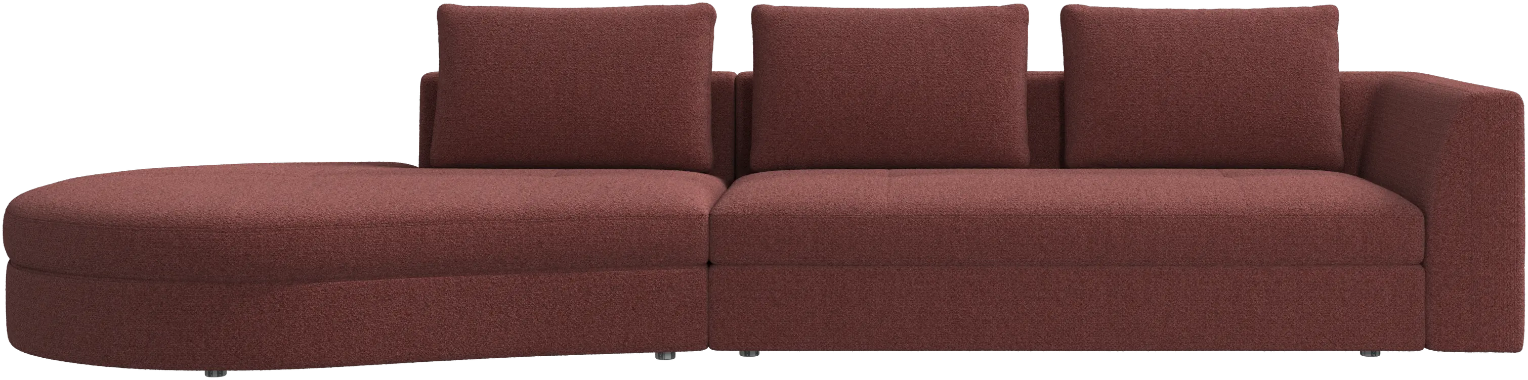 Bergamo sofa with round lounging unit, left