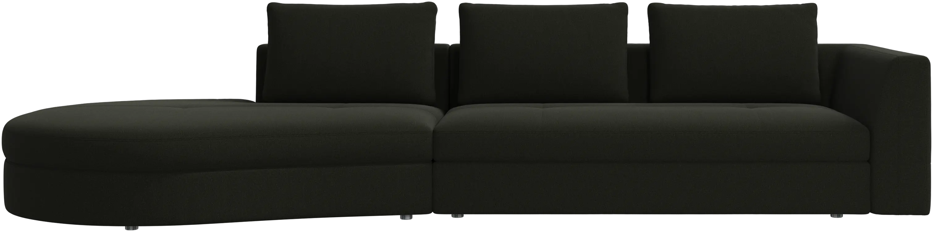 Bergamo sofa with round lounging unit, left