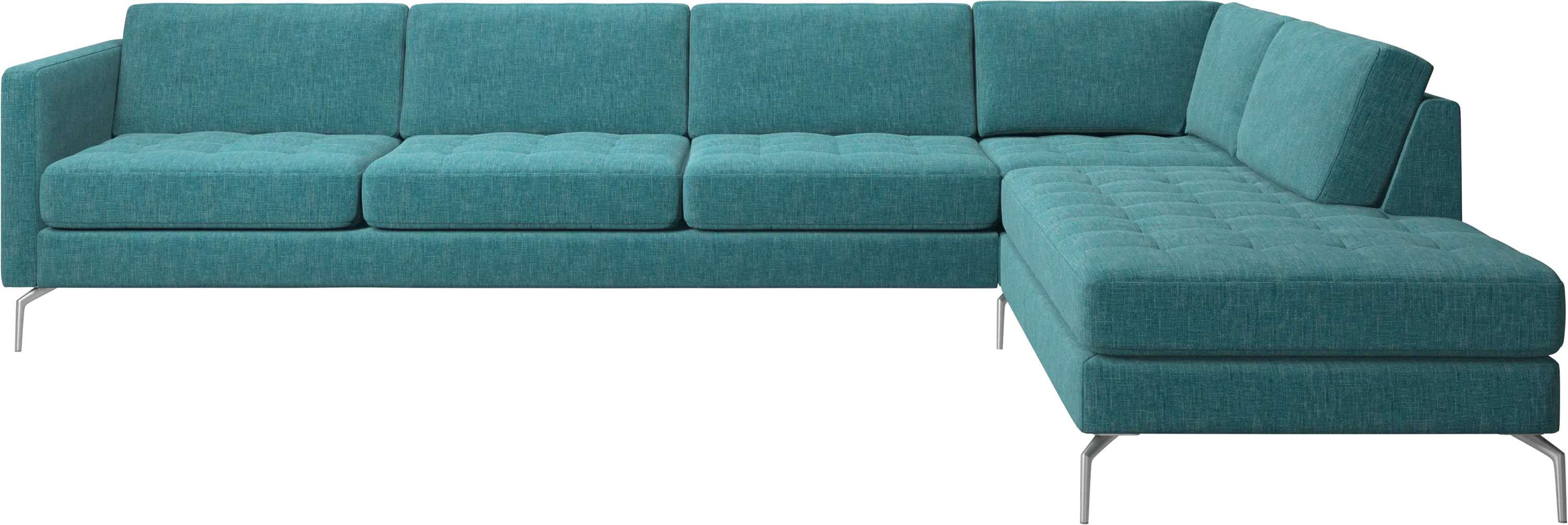 Osaka corner sofa with lounging unit, tufted seat