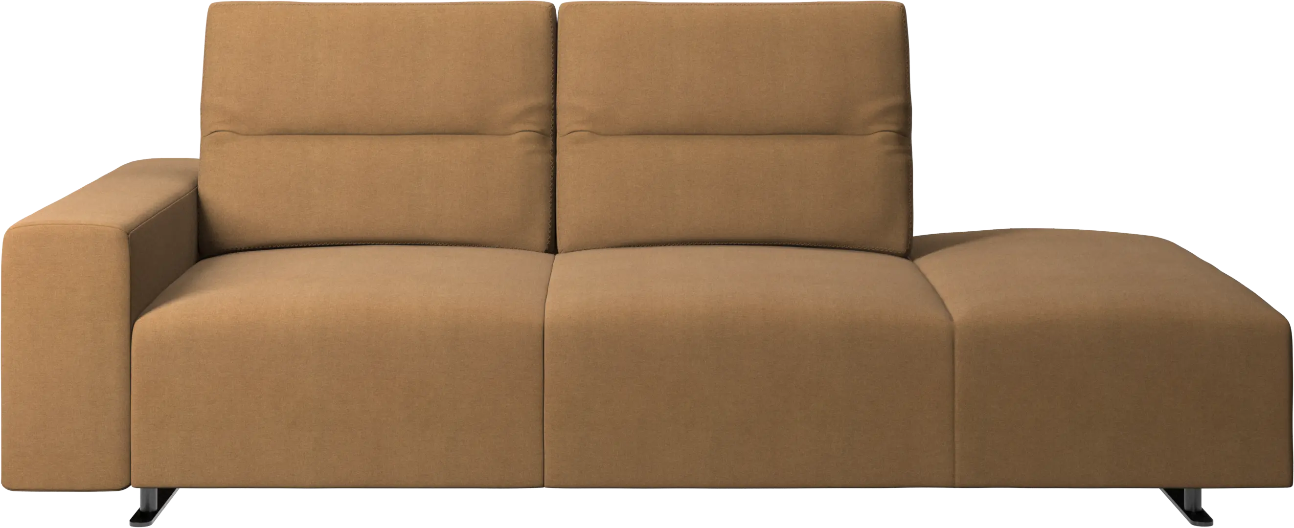 Hampton sofa with adjustable back and lounging unit right side, armrest left