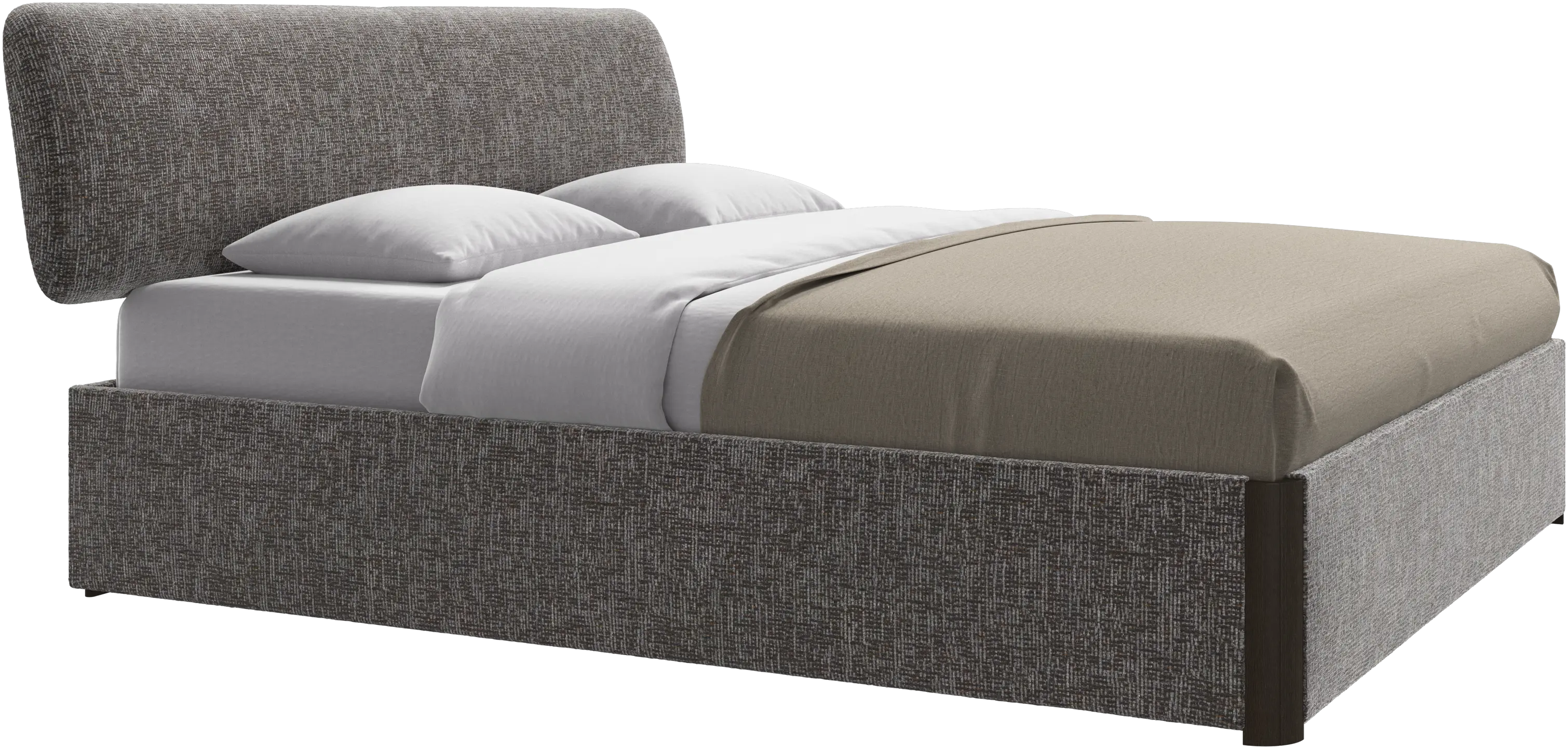Element bed, bed-mounted headboard, with slats and storage solution, excl. mattress