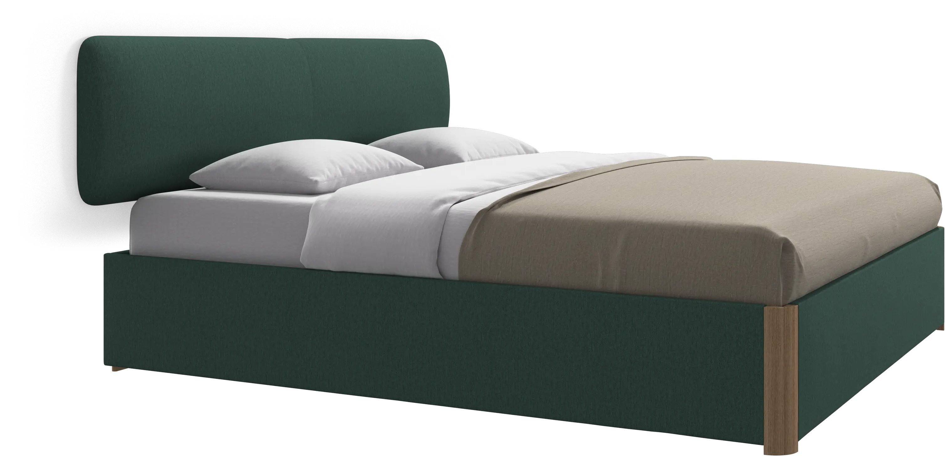 Element bed, wall-mounted headboard, with slats and storage solution, excl. mattress