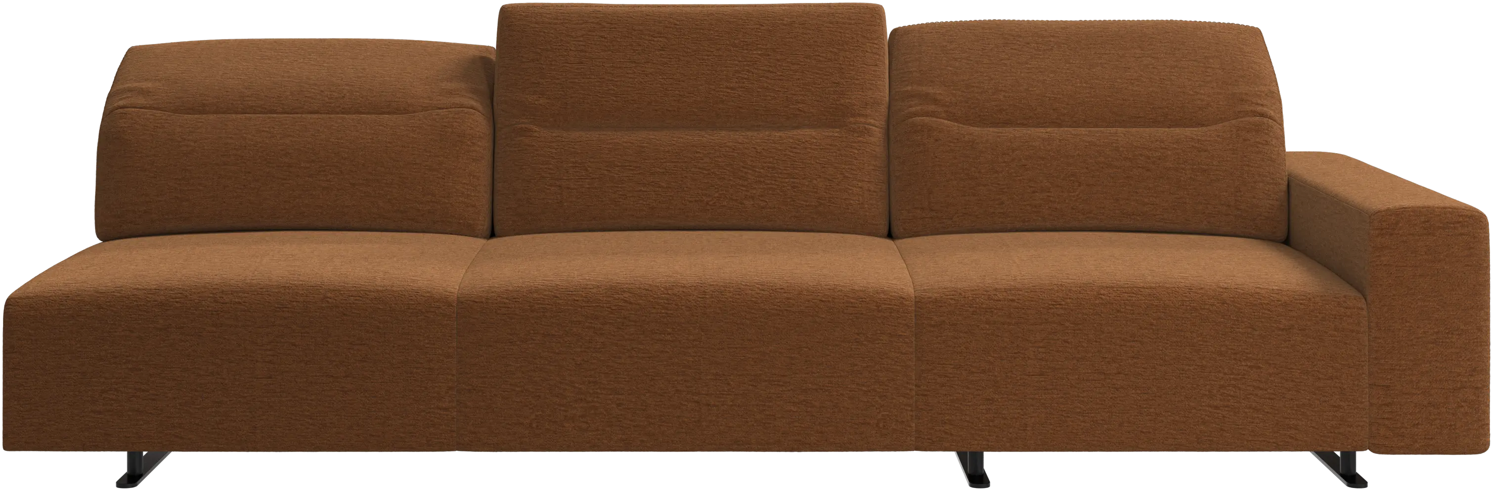 Hampton sofa with adjustable back and storage on the right side