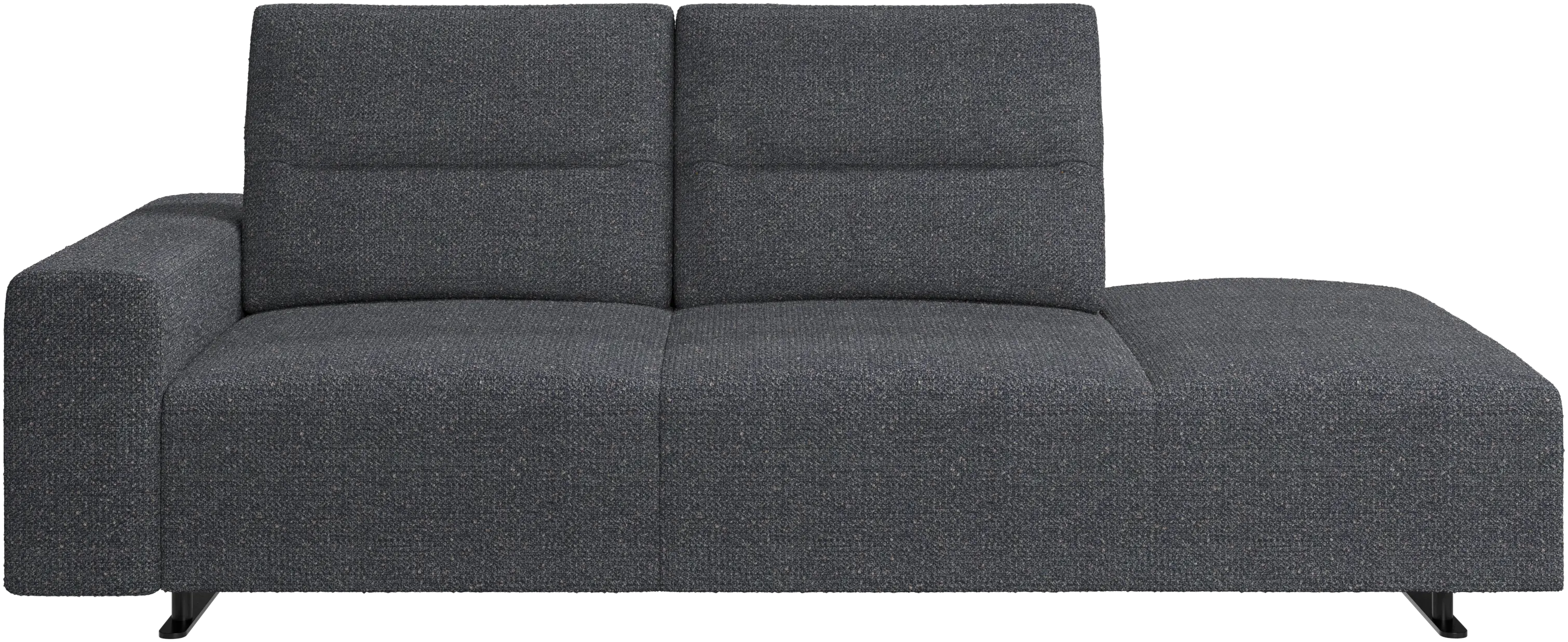 Hampton sofa with adjustable back and lounging unit right side, armrest left