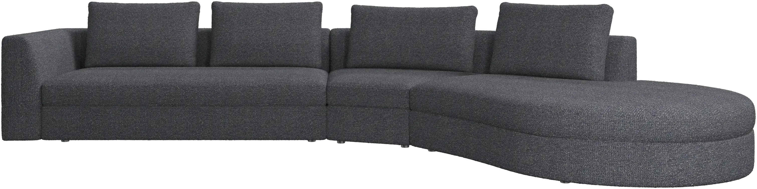 Bergamo sofa with round lounging unit,right