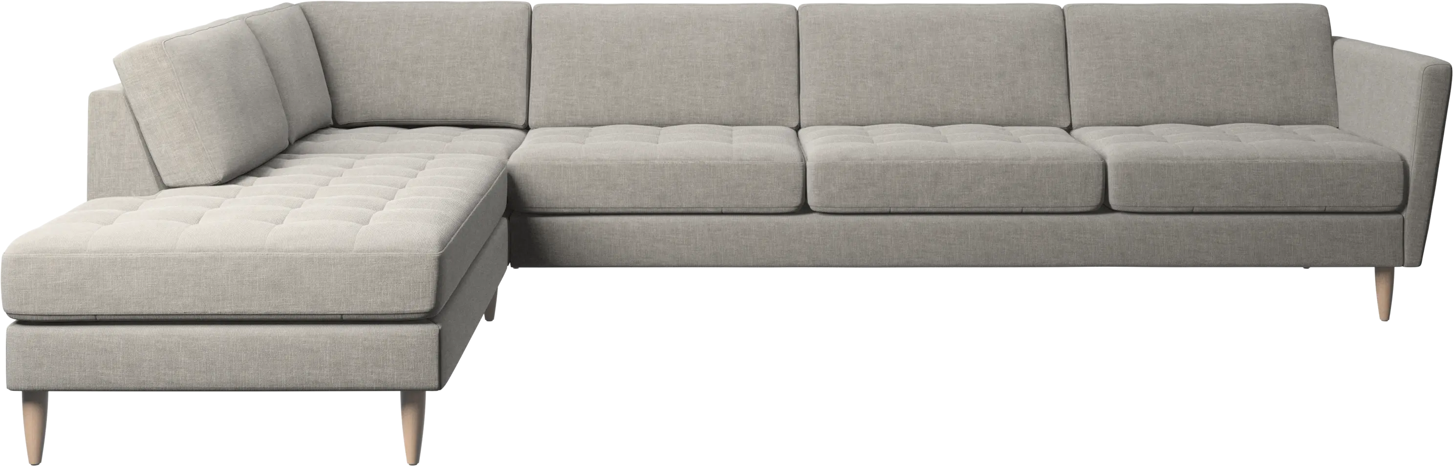 Osaka corner sofa with lounging unit, tufted seat