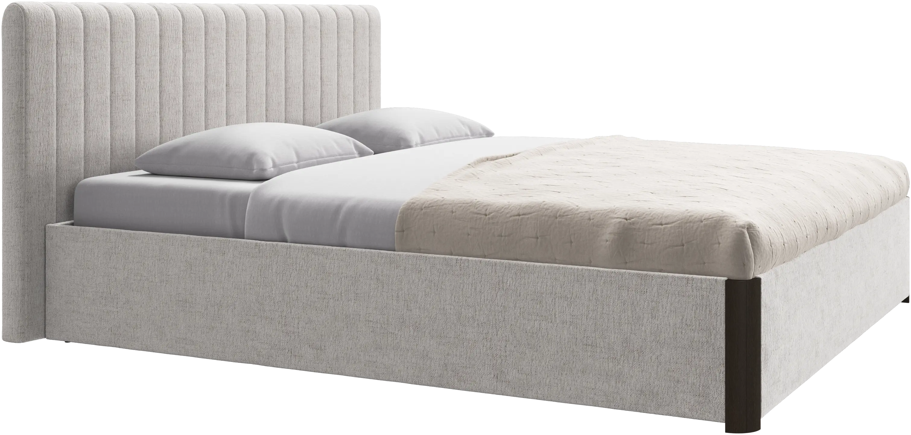 Element bed, bed-mounted headboard, with slats and storage solution, excl. mattress