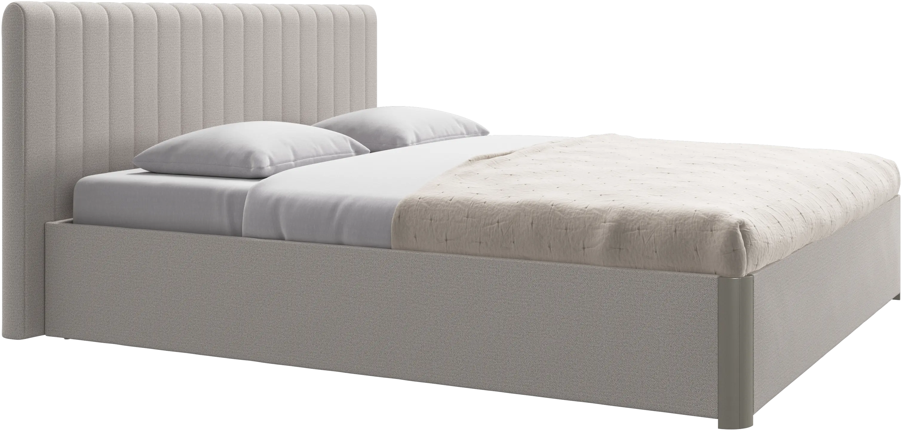 Element bed, bed-mounted headboard, with slats and storage solution, excl. mattress
