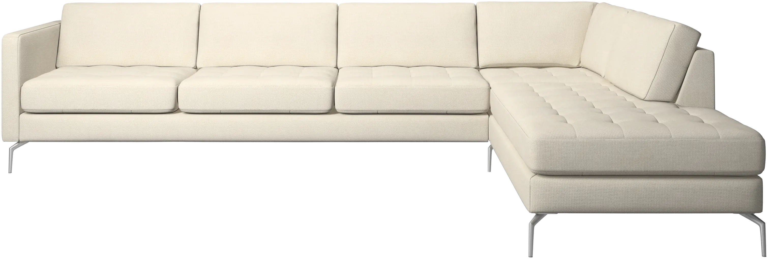 Osaka corner sofa with lounging unit, tufted seat