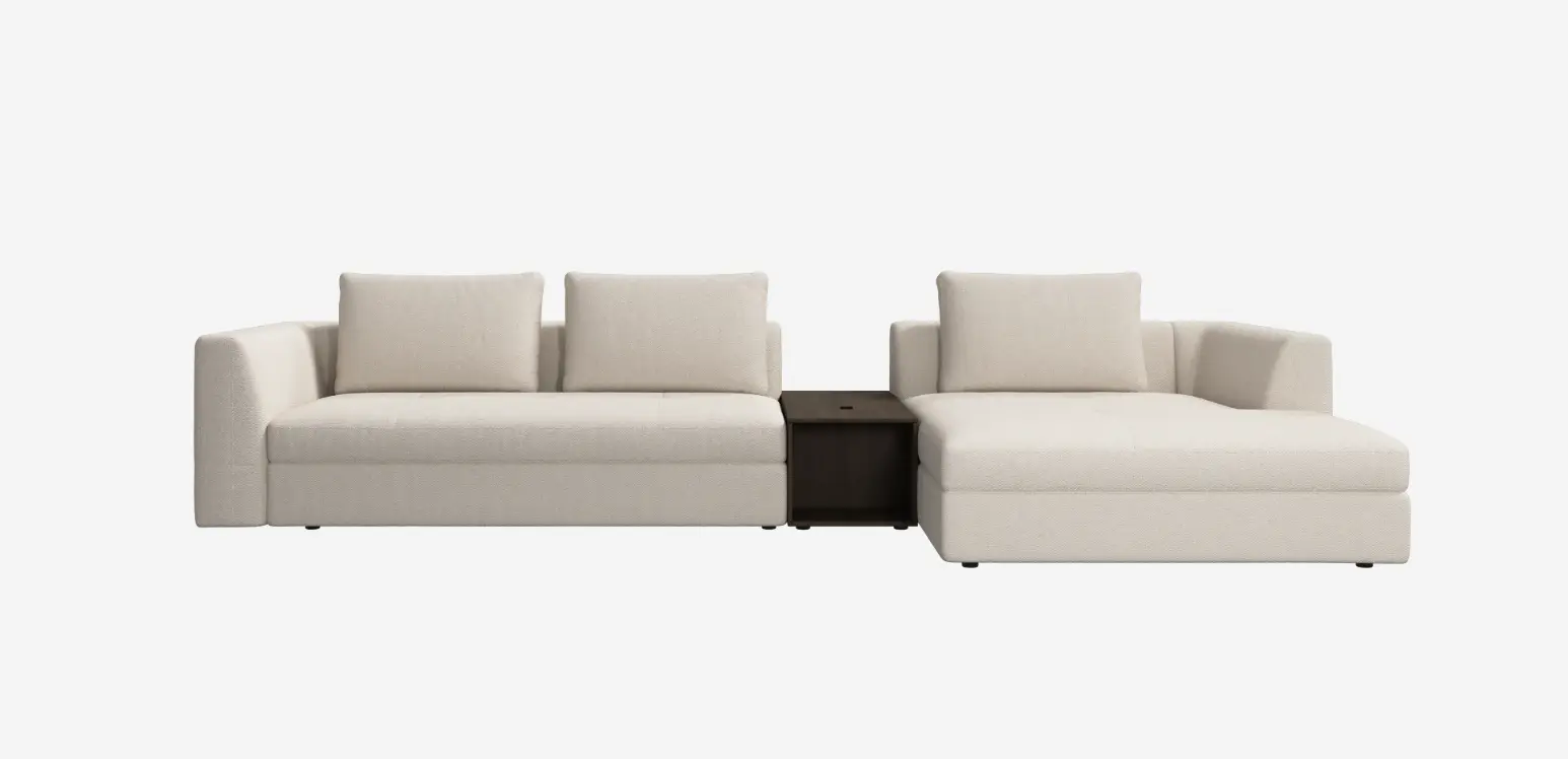 Bergamo chaise lounge sofa with storage, x2 deco cushions - 45% off - OSW08