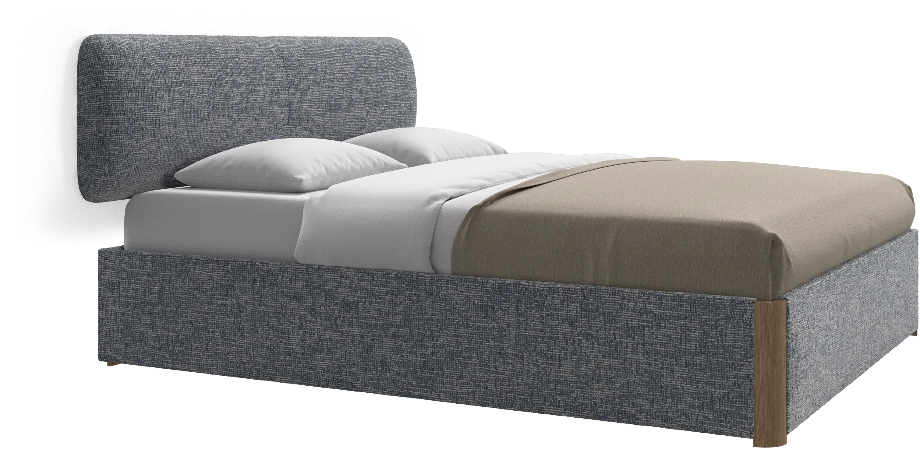 Element bed, wall-mounted headboard, with slats and storage solution, excl. mattress