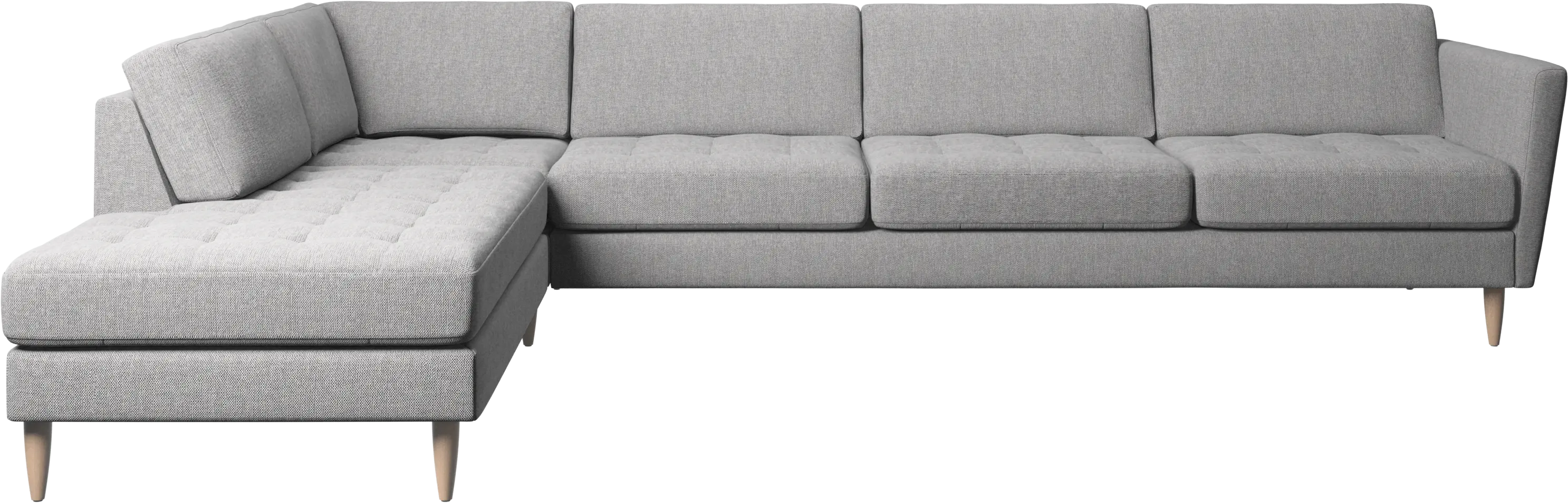 Osaka corner sofa with lounging unit, tufted seat
