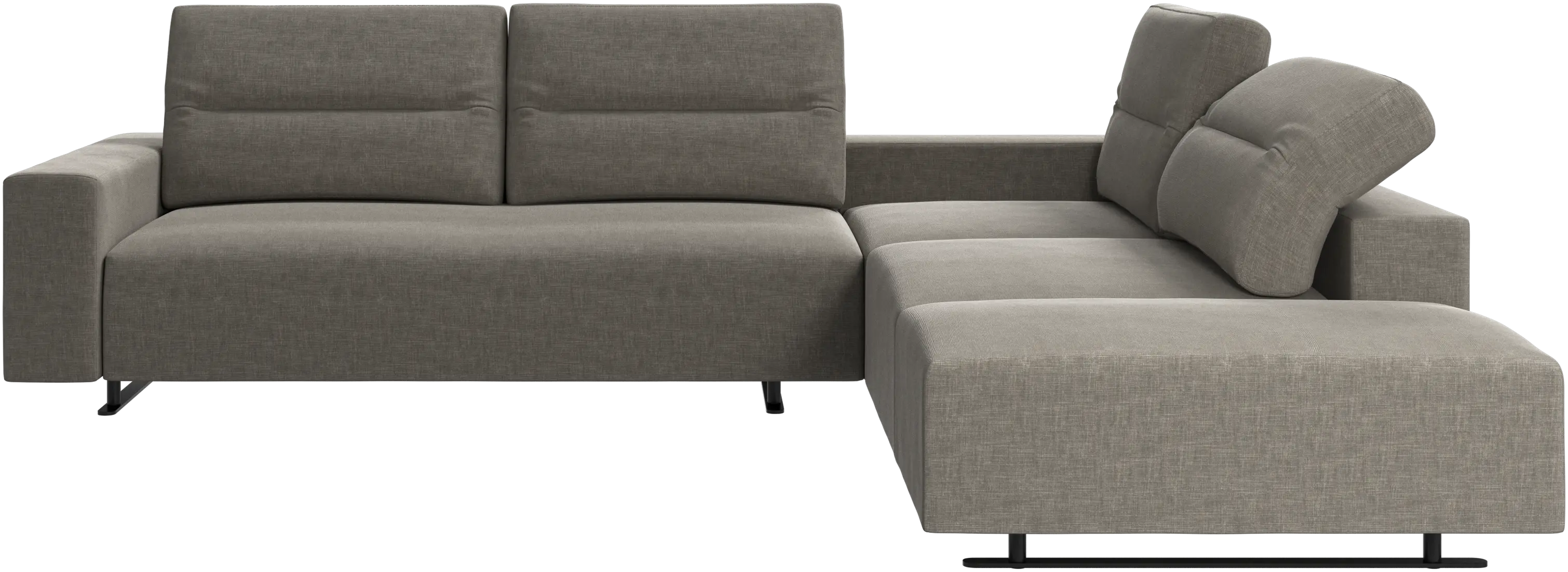Hampton corner sofa with adjustable back and storage on left side