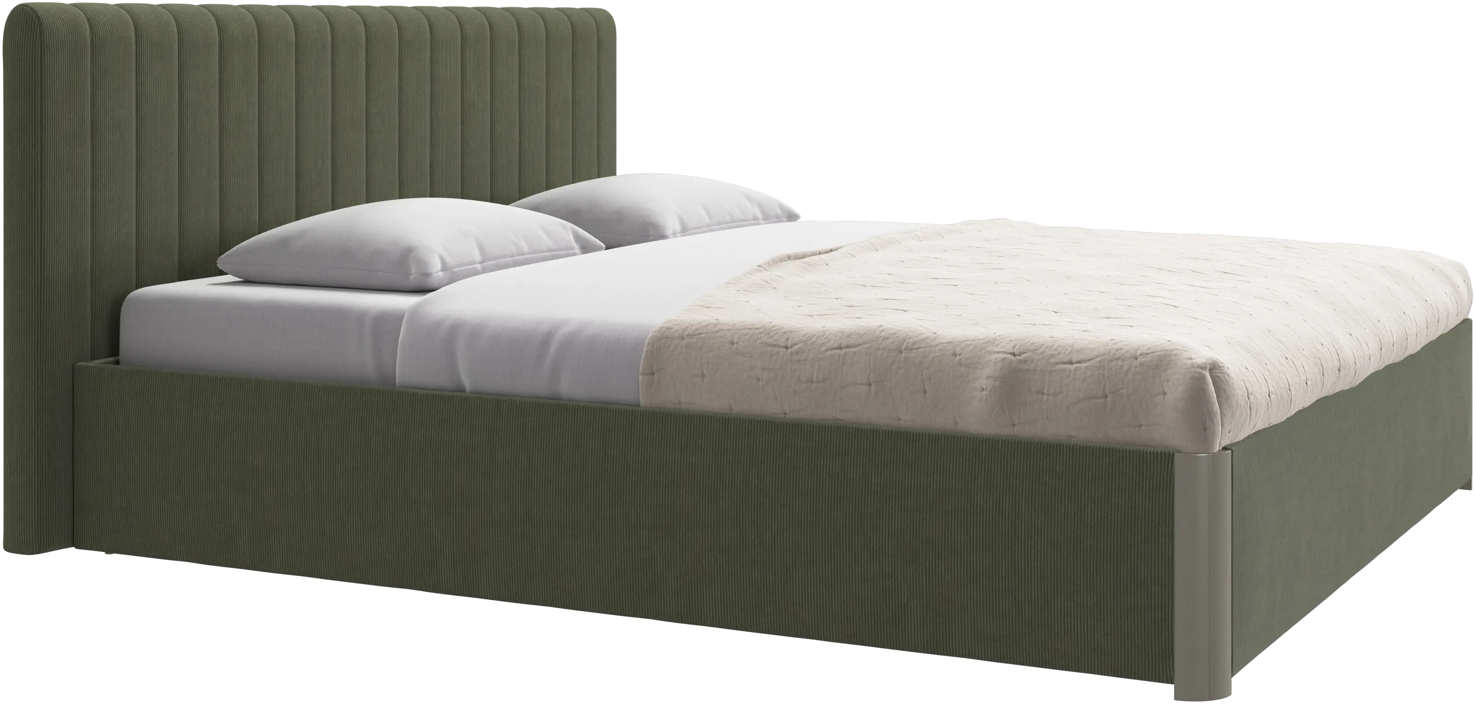 Element bed, bed-mounted headboard, with slats and storage solution, excl. mattress