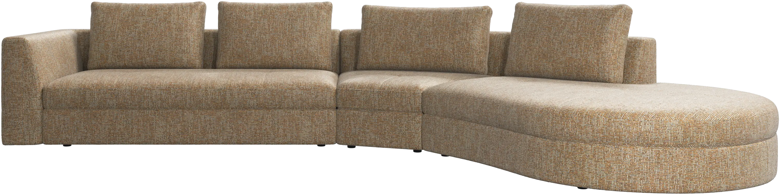 Bergamo sofa with round lounging unit,right
