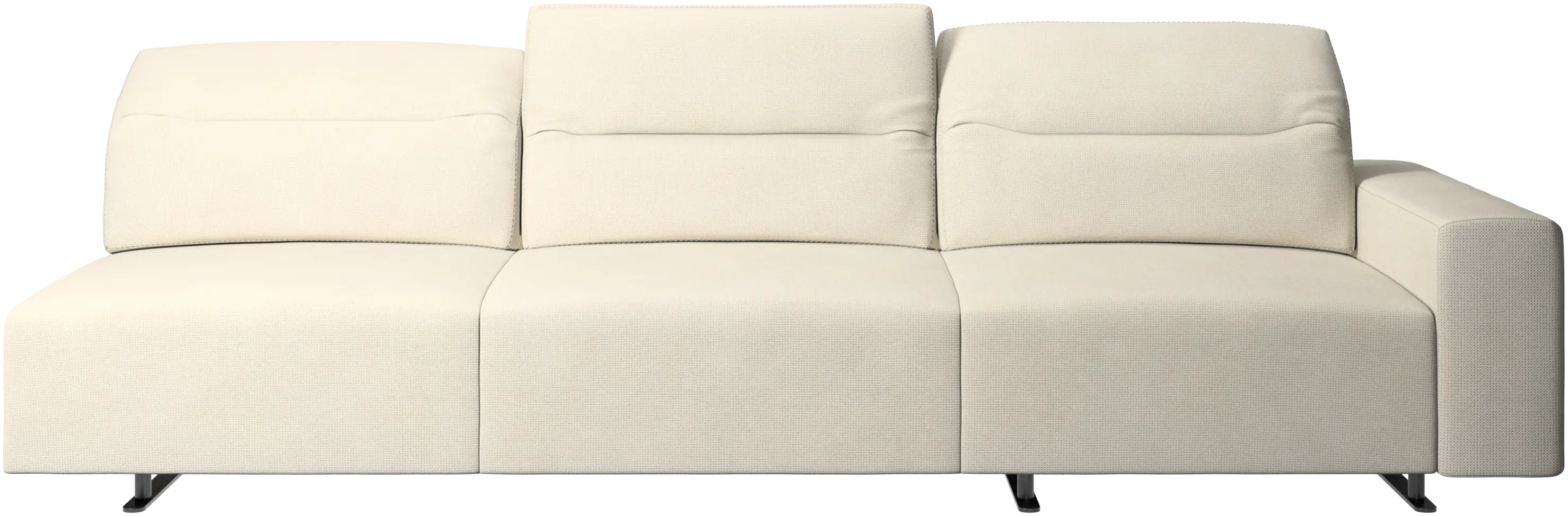 Hampton sofa with adjustable back and storage on the right side