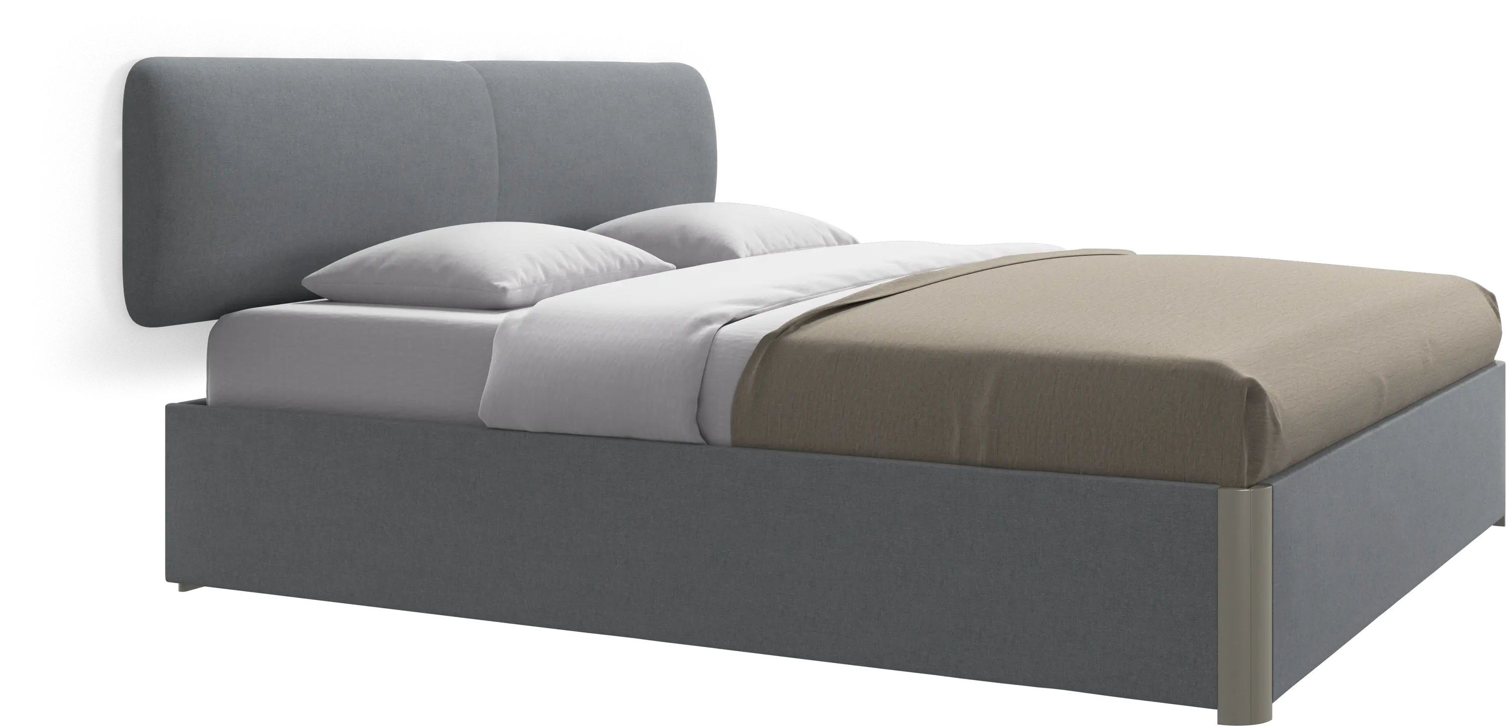 Element bed, wall-mounted headboard, with slats and storage solution, excl. mattress